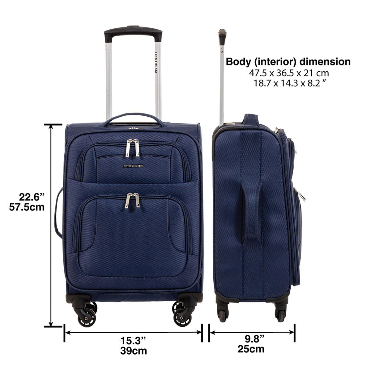 Jetstream 20 Inch Lightweight Spinner Luggage - TSA Approved Carry On Suitcase with 360° Wheels for Business Travel & Weekend Getaways