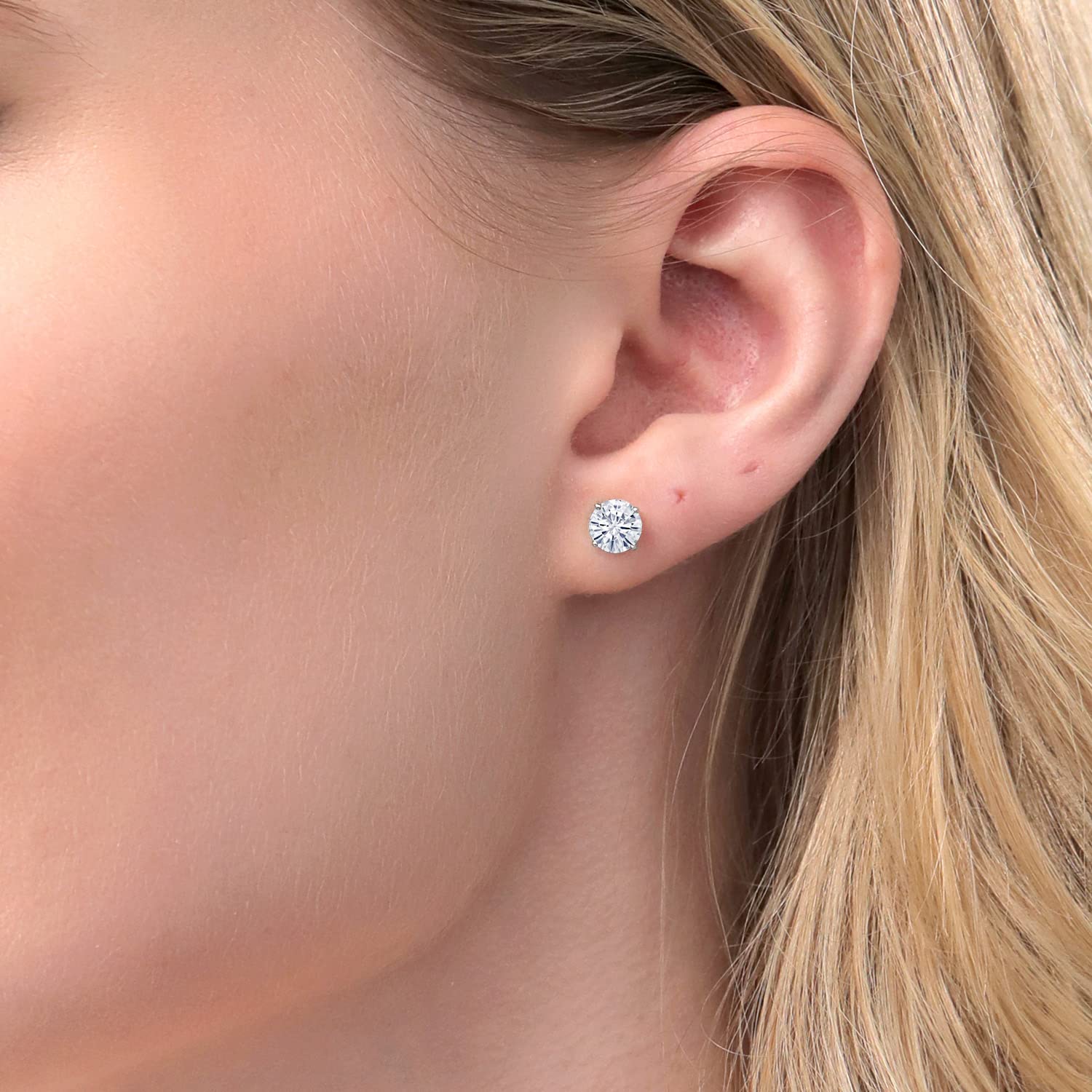 2.00 Cttw 14K Gold Moissanite Stud Earrings | 6.5MM Round Cut Moissanite Earrings for Women & Men | Luxury Fine Jewelry Gift for Her, Mom, Wife | Anniversary, Birthday, Valentine's Day Present