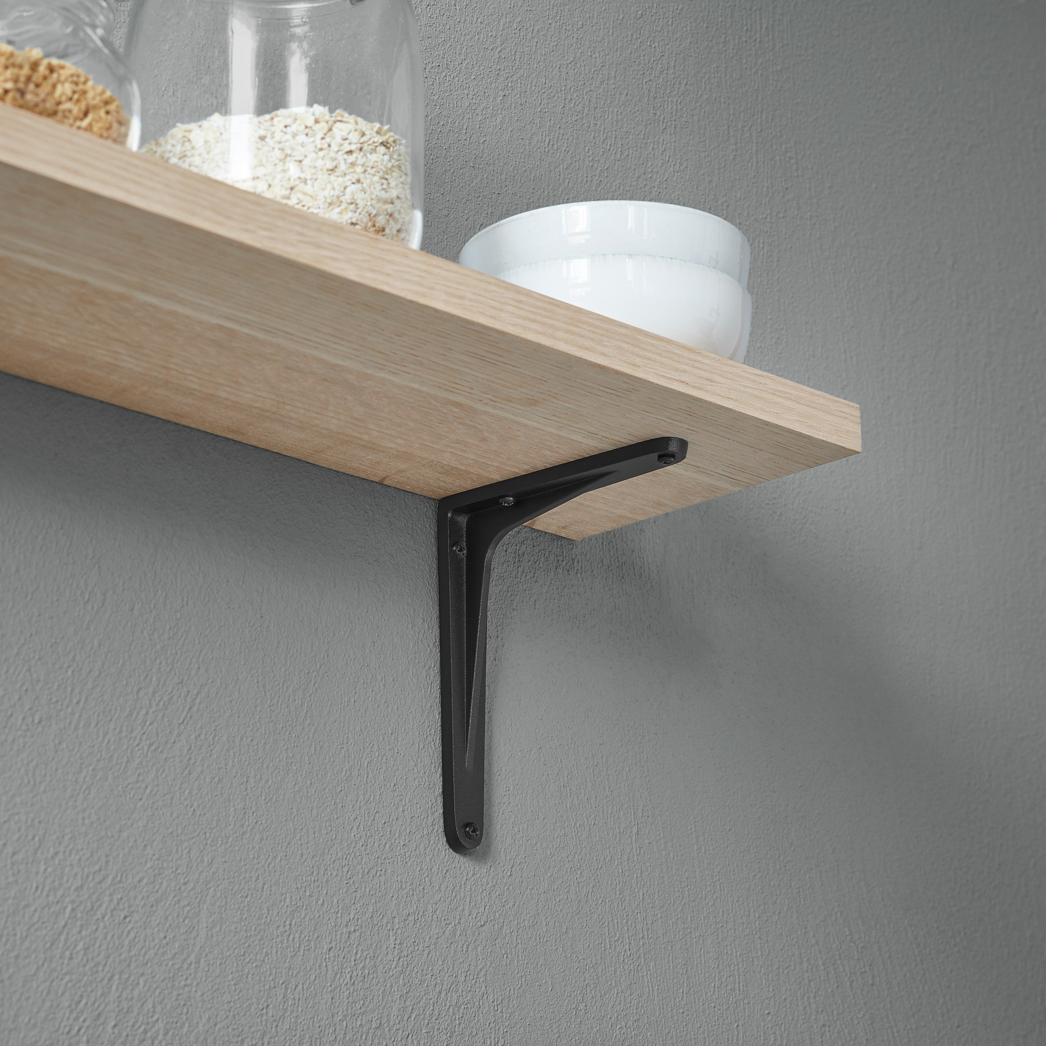 Heavy Duty HERAKLES Shelf Bracket - 6 Inch Steel L Brackets for Floating Shelves, Wall Mounted Shelving (Set of 4) - Perfect for Home Storage, Garage Organization & DIY Bookshelf Projects