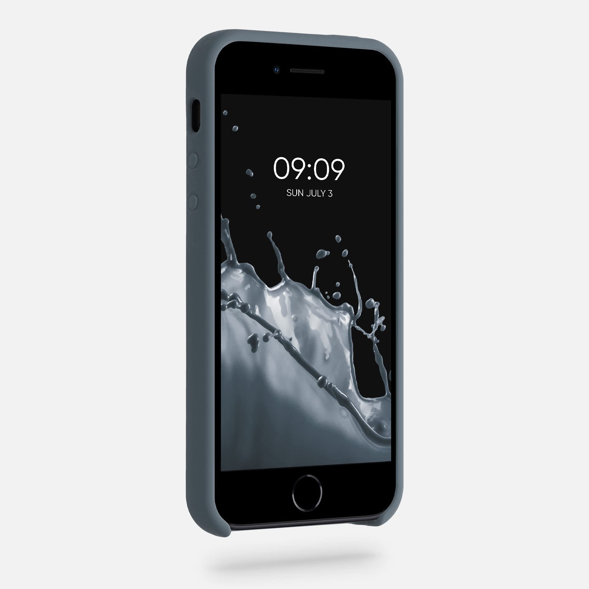 kwmobile TPU Silicone Phone Case Compatible with Apple iPhone SE (1st Gen 2016) / iPhone 5 / iPhone 5S - Soft Protective Cover in Dark Slate | Perfect for Everyday Use, Work & Travel Protection