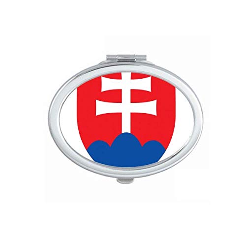 DIYthinker Slovakia Europe National Emblem Mirror - Portable Folding Double-Sided Makeup Mirror with Stand | Perfect for Travel, Home Vanity & Professional Makeup Artists