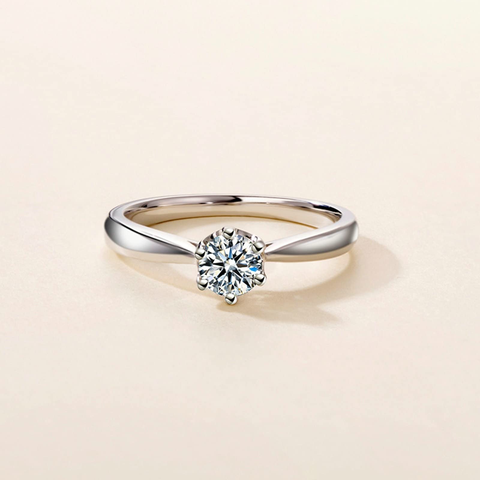 925 Sterling Silver Engagement Rings for Women - Round White Cubic Zirconia Wedding Band, Anniversary Promise Ring - Perfect for Proposals, Bridal Jewelry & Special Occasions