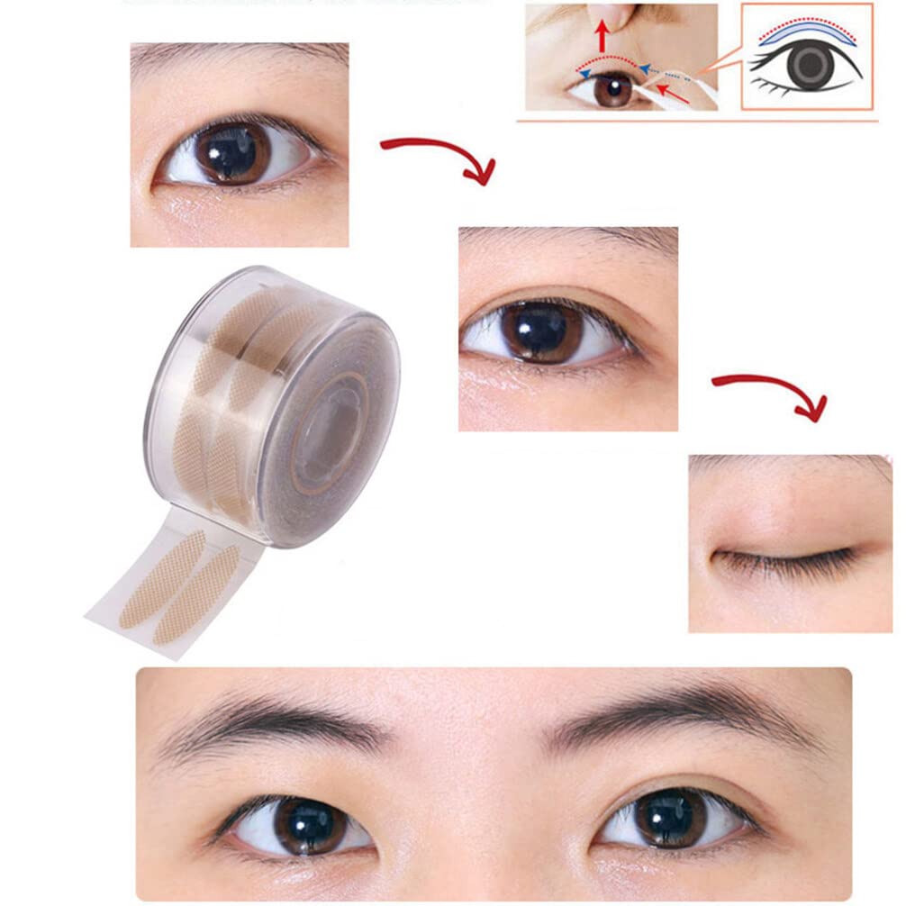 iplusmile Double Eyelid Tape - 1200pcs Self-Adhesive Invisible Eyelid Strips for Monolid & Hooded Eyes (Mesh Pattern S+L) | Natural Eye Lift, Asian Beauty, Makeup Enhancement for Daily Use & Special Occasions