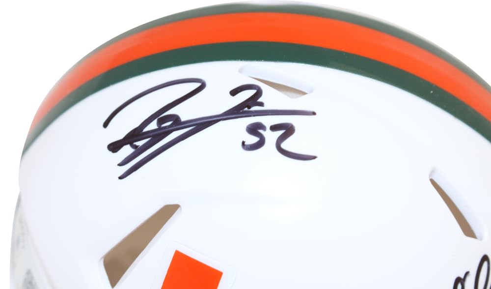Ray Lewis & Ed Reed Autographed Miami Hurricanes Speed Mini Helmet - Signed Collectible Football Memorabilia - Perfect for Fans, Display, and Gifting