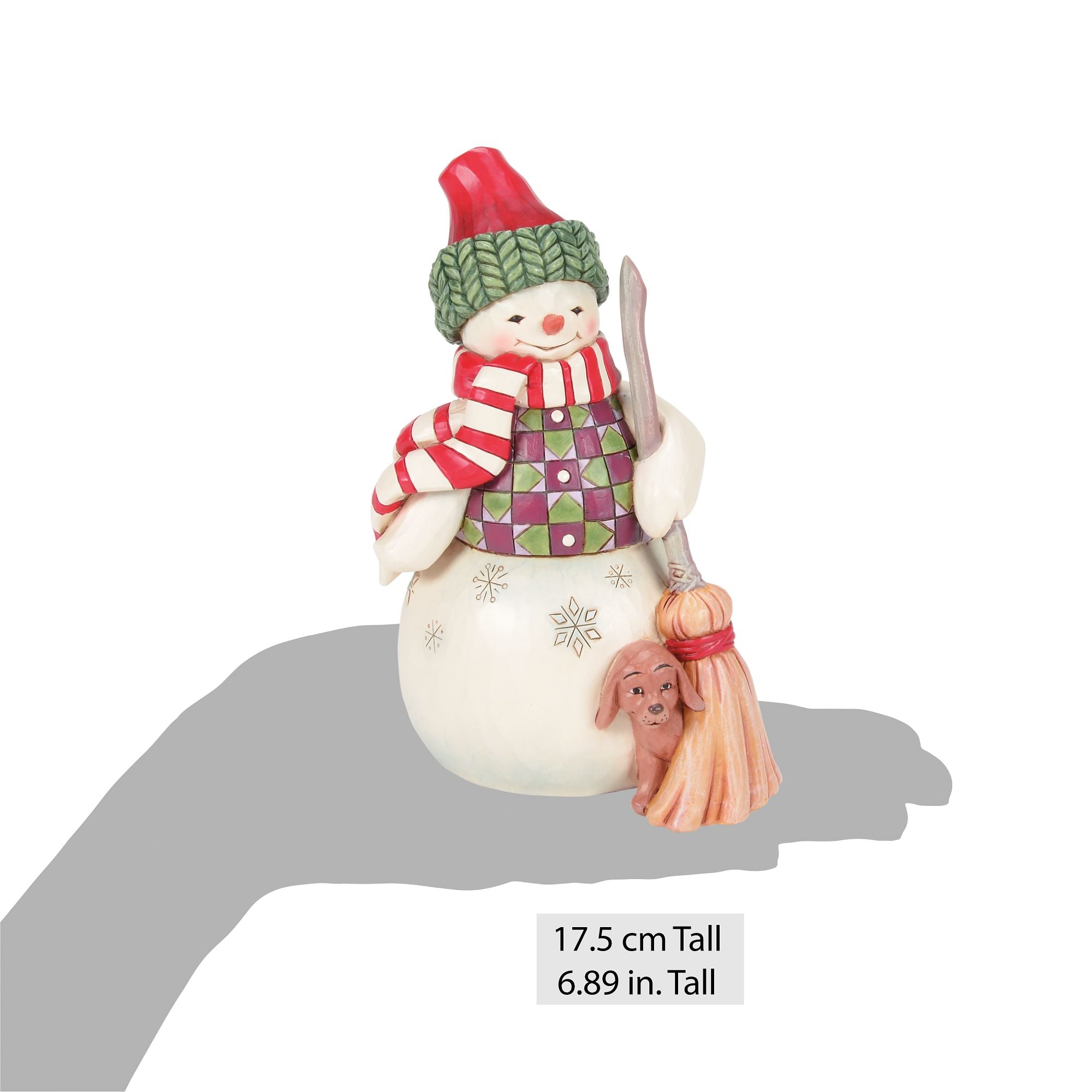 Snowman with Dog Peeking Figurine - Christmas Decoration for Home, Office & Holiday Display - Perfect for Winter Decor, Gift Giving & Festive Scenes