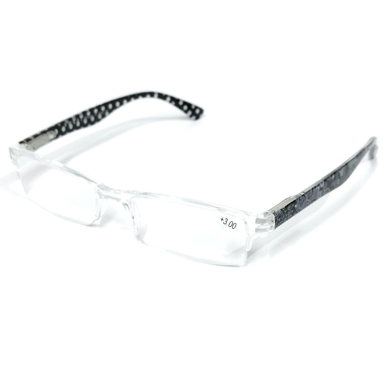 Stylish Polka Dot Supra Reading Glasses +3.00 Strength - Fashionable Blue Light Blocking Readers for Women & Men - Perfect for Reading, Computer Work, and Close-Up Tasks