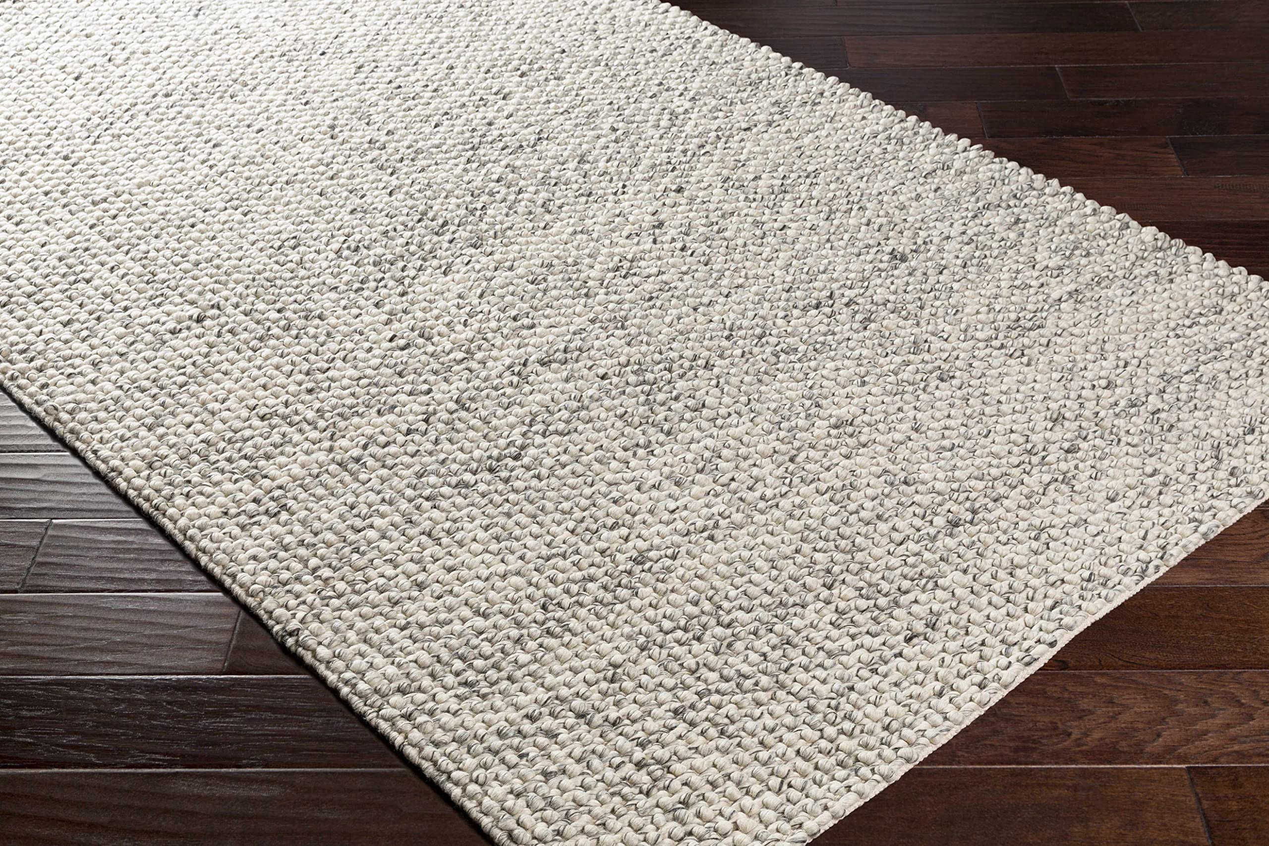 Hauteloom Limekiln Wool Area Rug - Soft & Durable Gray Ivory 6' x 9' - Perfect for Living Room, Bedroom, Office Decor
