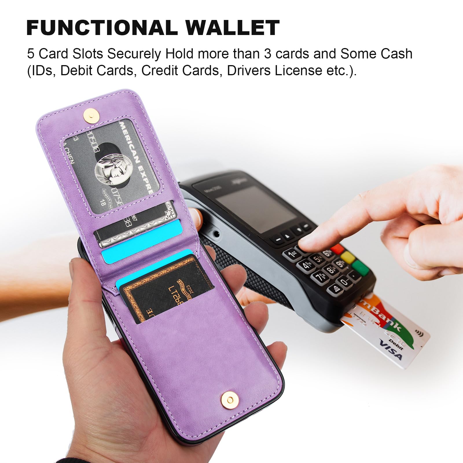 Premium 360° Rotating Magnetic Wallet Case for iPhone 13/14 (6.1