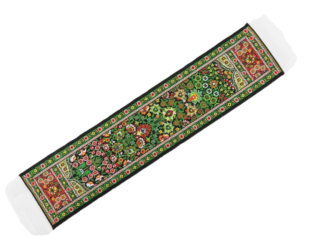 Melody Jane 1:12 Scale Miniature Dollhouse Rug - Handwoven Turkish Carpet Runner in Green & Red - Perfect for Dollhouse Decor, Model Train Scenes & Miniature Displays