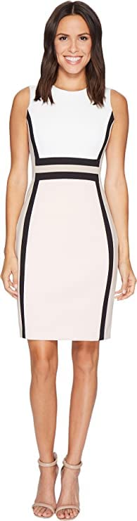 Calvin Klein Women's Colorblock Sheath Dress - Slim Fit Cocktail Dress for Work, Party & Special Occasions