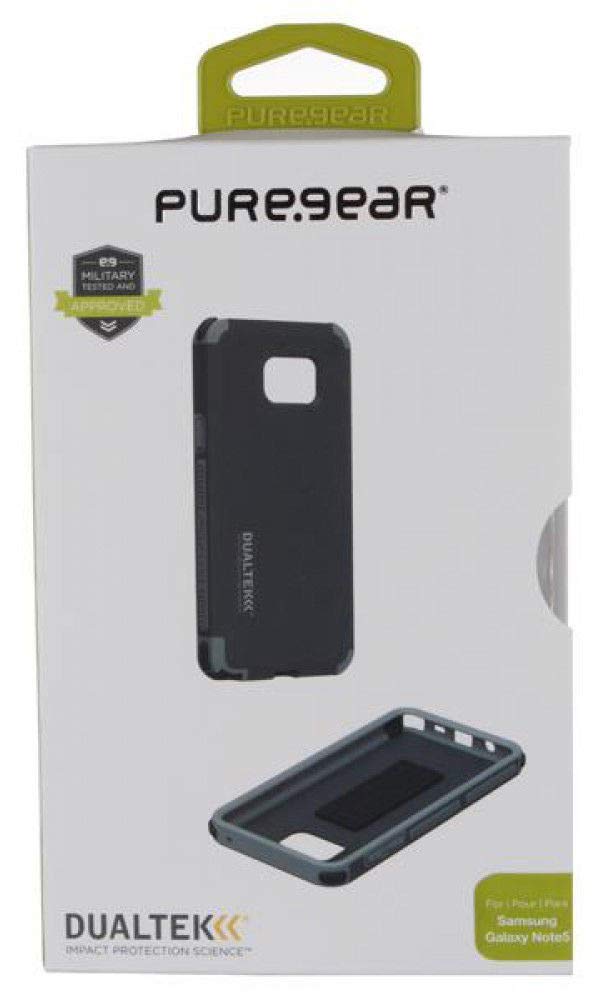 PureGear DualTek Shockproof Case for Samsung Galaxy Note 5 - Matte Black Protective Cover | Slim Fit, Anti-Slip Grip | Perfect for Work, Travel & Everyday Use