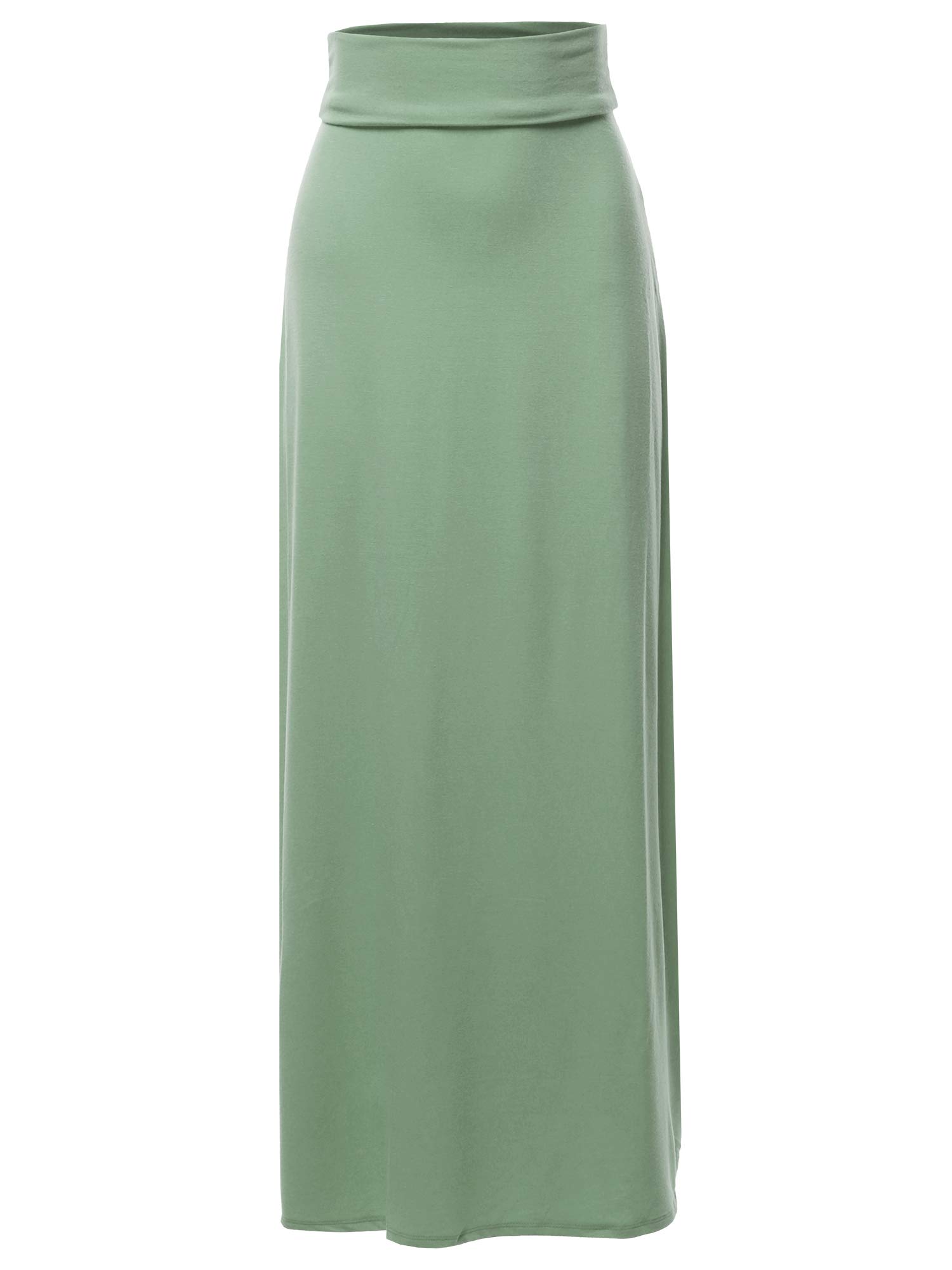 A2Y Women's Foldable High Waist Long Maxi Skirt - Stretchy Comfortable Flowy Midi Dress for Summer Beach, Travel & Casual Wear