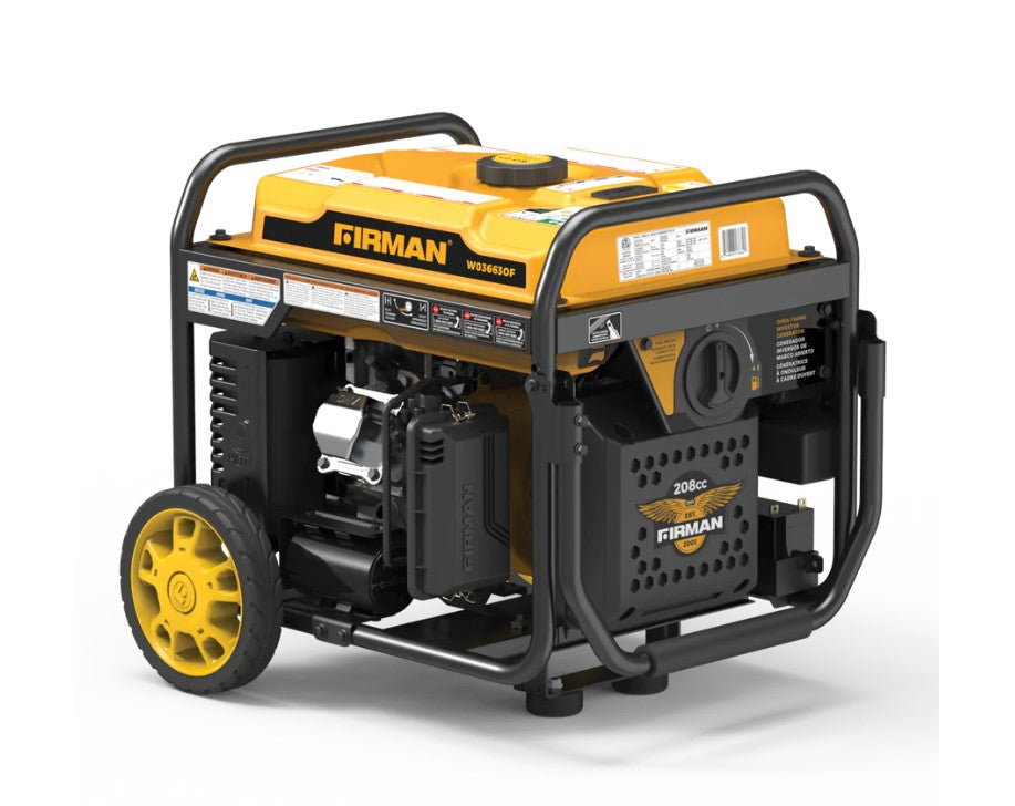 Firman W03663OF 3650W/4200W Portable Generator with 50 Amp Electric Start & CO Alert - Perfect for Home Backup Power, Camping, and Outdoor Events