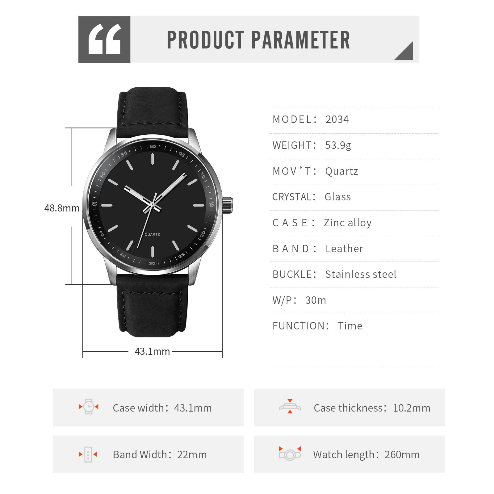 Yuxier Men's Quartz Watch - Waterproof Classic Business Wristwatch with Luminous Hands & Leather Strap - Perfect for Office, Formal Events & Everyday Wear