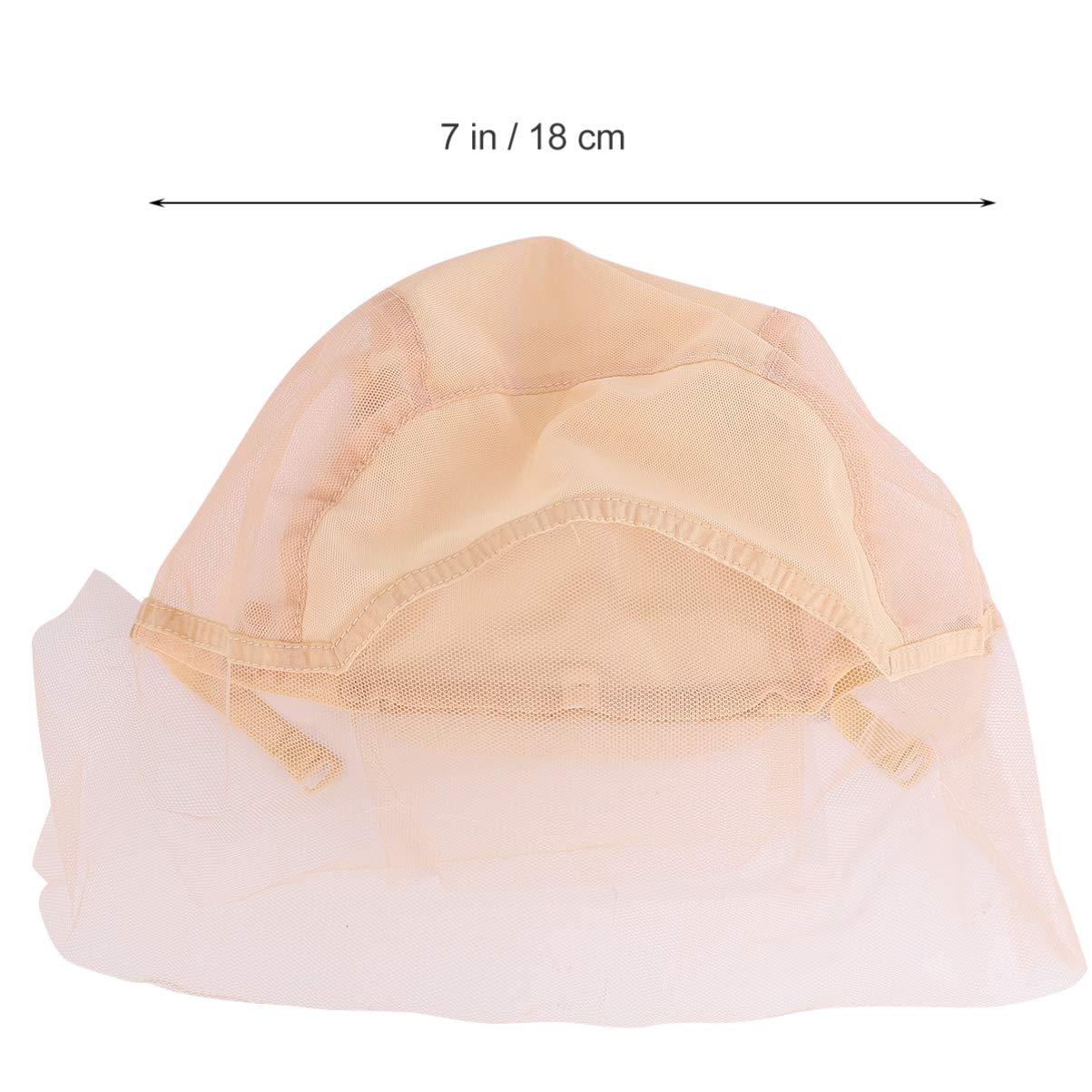 EXCLUZO Adjustable Front Lace Wig Cap with Elastic Strap - Breathable Mesh Hairnet for Women (Beige) | Perfect for Wig Making, Cosplay & Daily Hair Protection