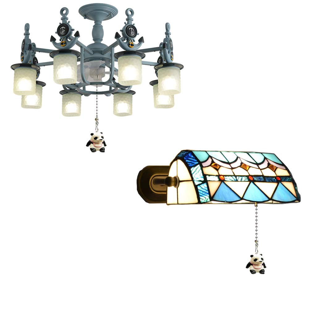 Panda Charm Fan Pull Chain Extender - Nickel Finish for Ceiling Fan Decor
