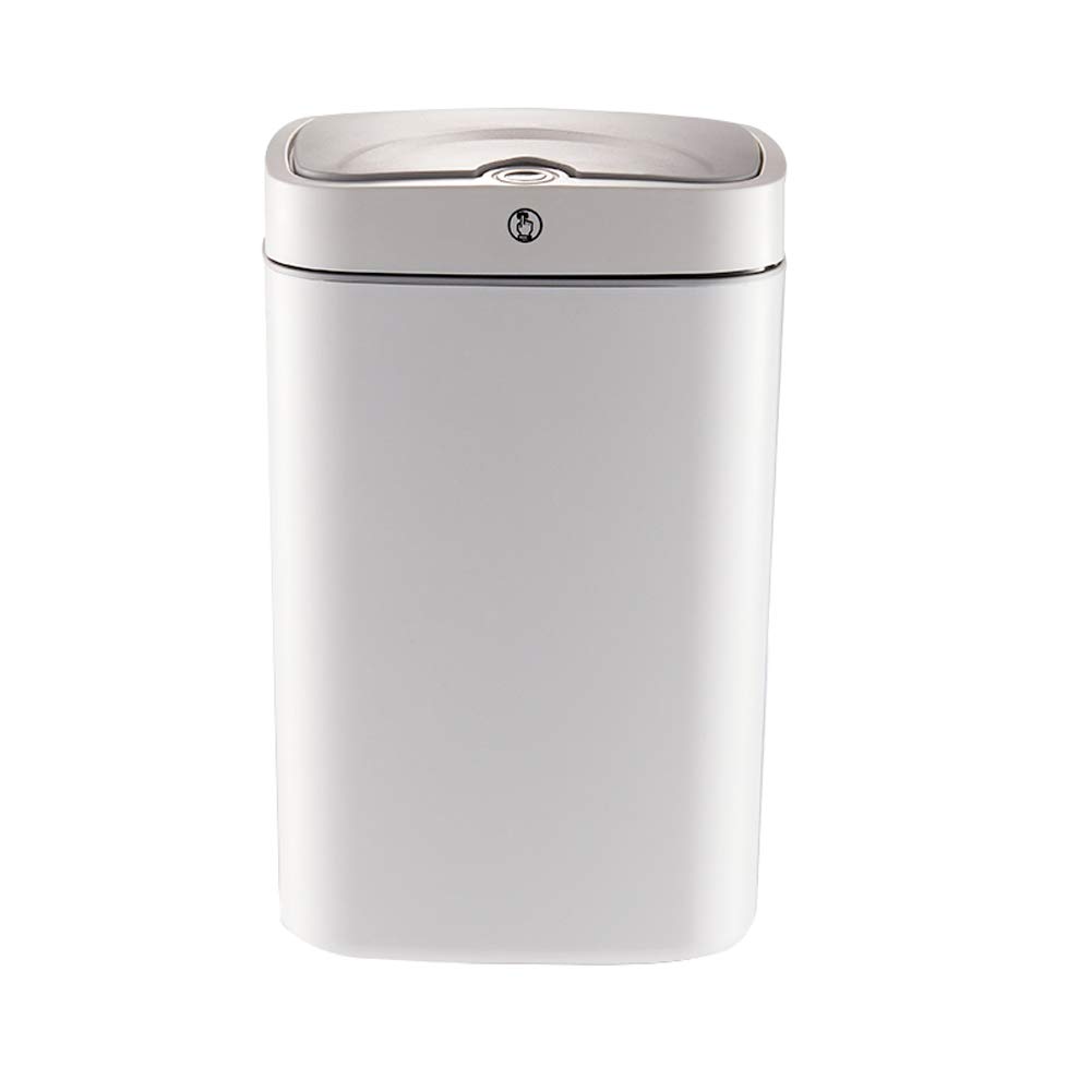 Automatic Sensor Trash Can - 4.7 Gallon Touchless Metal Garbage Bin with Pearl White Finish for Office, Bathroom & Kitchen - Hands-Free Waste Disposal Solution