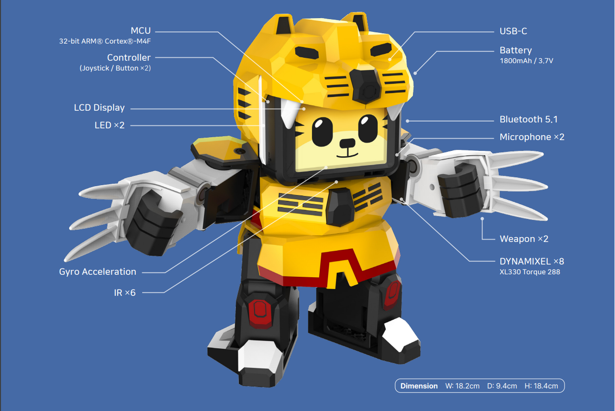 Robotis Tig Robot Kit - Programmable STEM Robot for Kids & Adults | Perfect for Learning Coding, Robotics & DIY Projects at Home or School