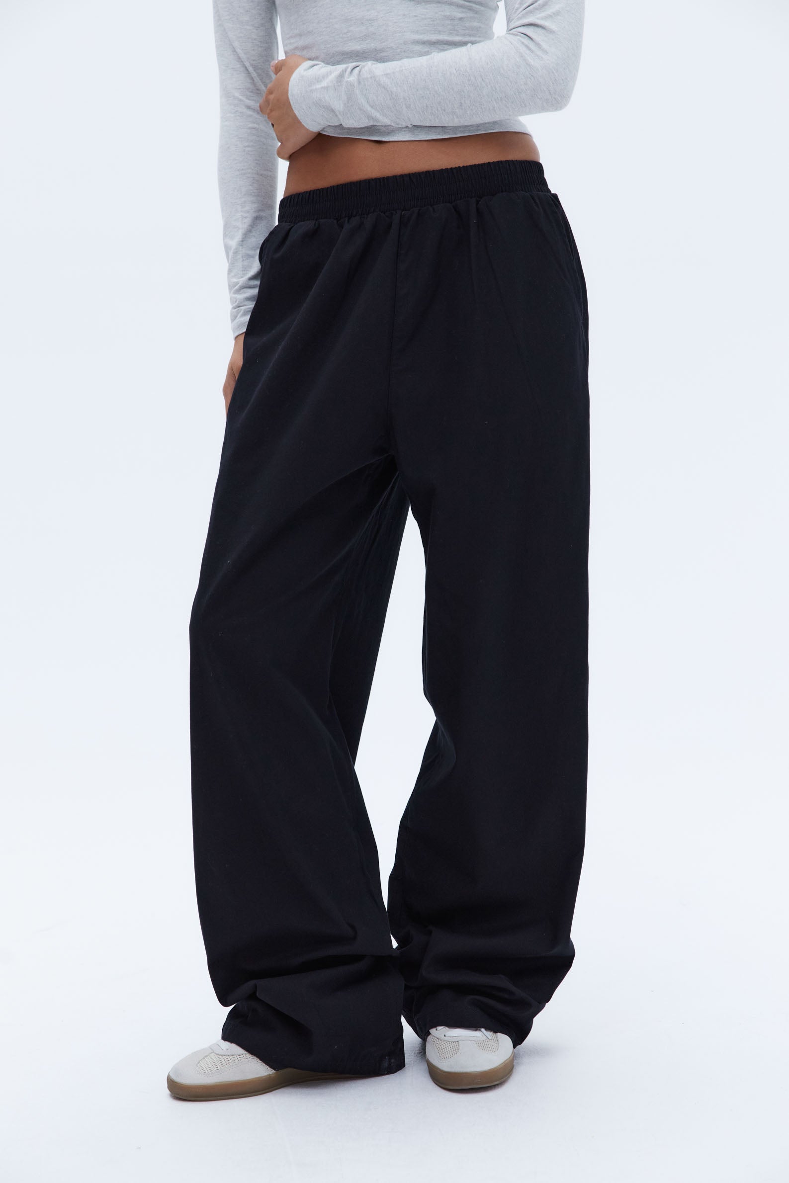 Soft Cotton Pull-On Pants for Women - Comfortable Stretch Waist Lounge Pants in Black | Perfect for Yoga, Home Wear & Relaxation