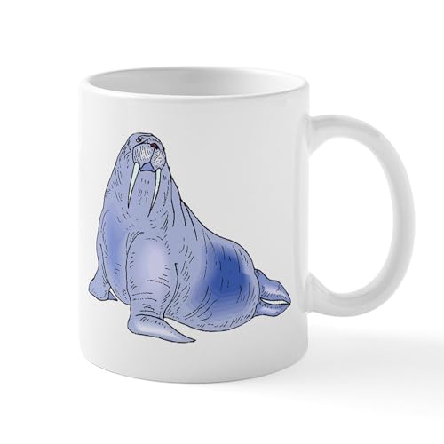White - Blue Walrus Mugs