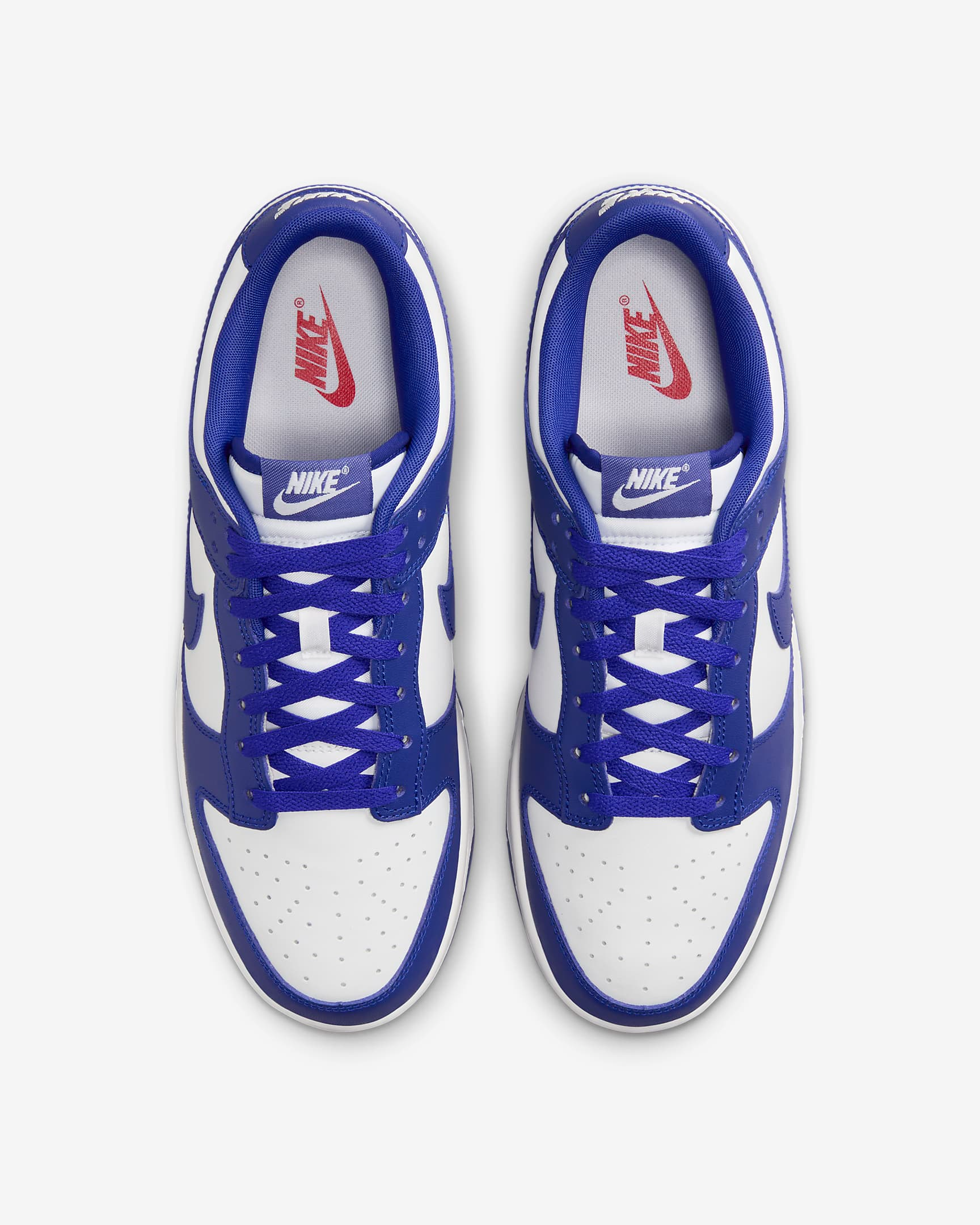 Nike Men's Dunk Low Retro Sneakers - White/University Red/Concord - Casual & Streetwear Basketball Shoes for Men - Perfect for Everyday Wear, Gym, and Urban Fashion