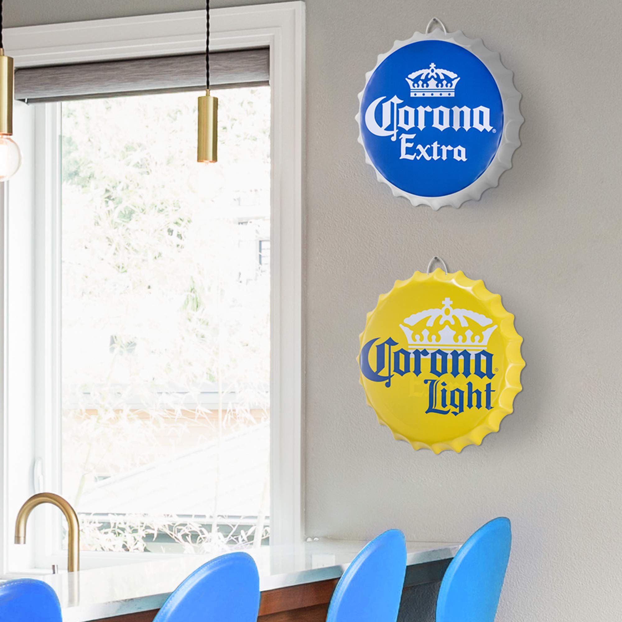 Retro Dome Metal Wall Art - Corona Extra Sign for Bar, Man Cave & Home Decor