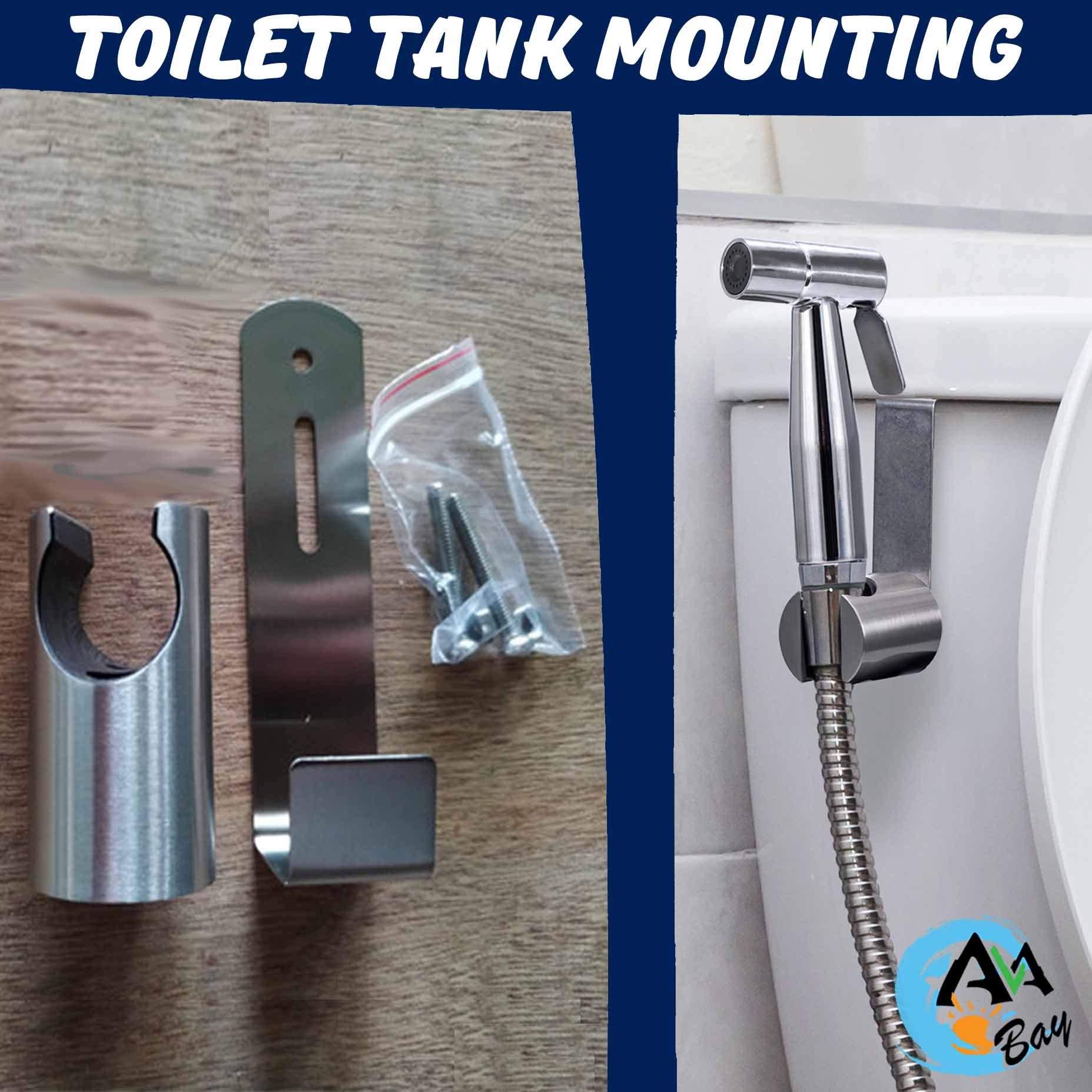 Handheld Bidet Sprayer Holder - Toilet Tank or Wall Mounted Bidet Spray Head Holster - Durable Shattaf Hanger Hook for Bathroom - Perfect for Hygienic Cleaning & Space Saving Organization