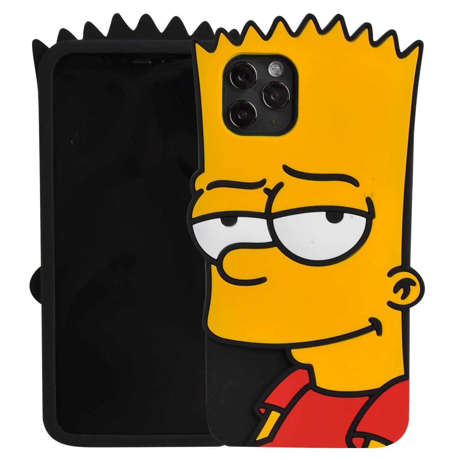 Cute Bart Simpson 3D Soft Silicone Case for iPhone 11 Pro Max (6.5 Inch) - Colorful Cartoon Protective Cover for Kids & Girls - Shockproof Gel Phone Case for School, Play & Daily Use