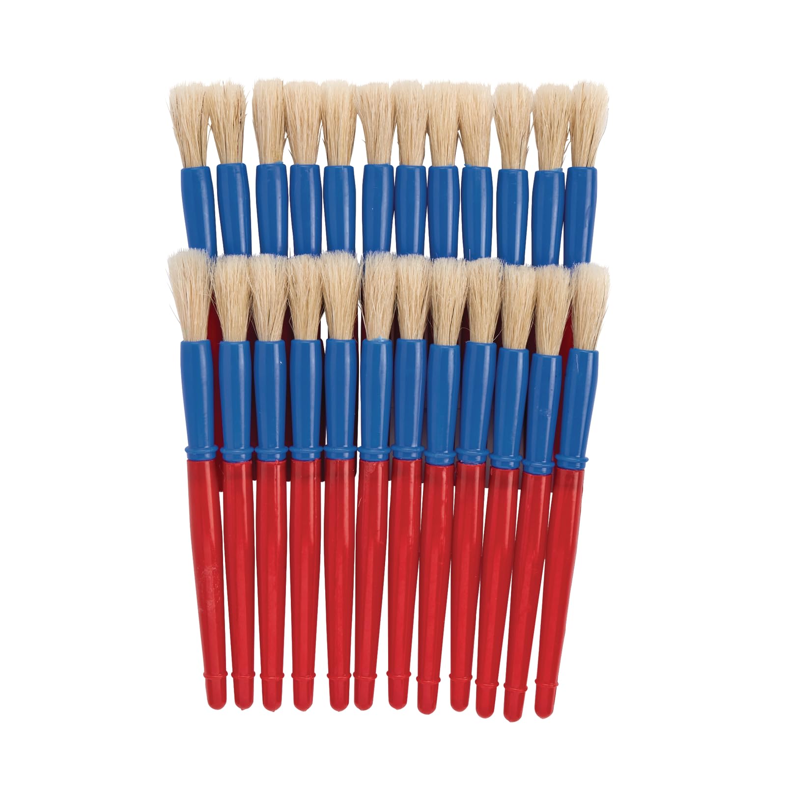 Colorations® 24-Piece Plastic Handle Paint Brush Set for Kids - Bulk Value Pack for Arts & Crafts, Classroom Painting, DIY Projects & Creative Activities