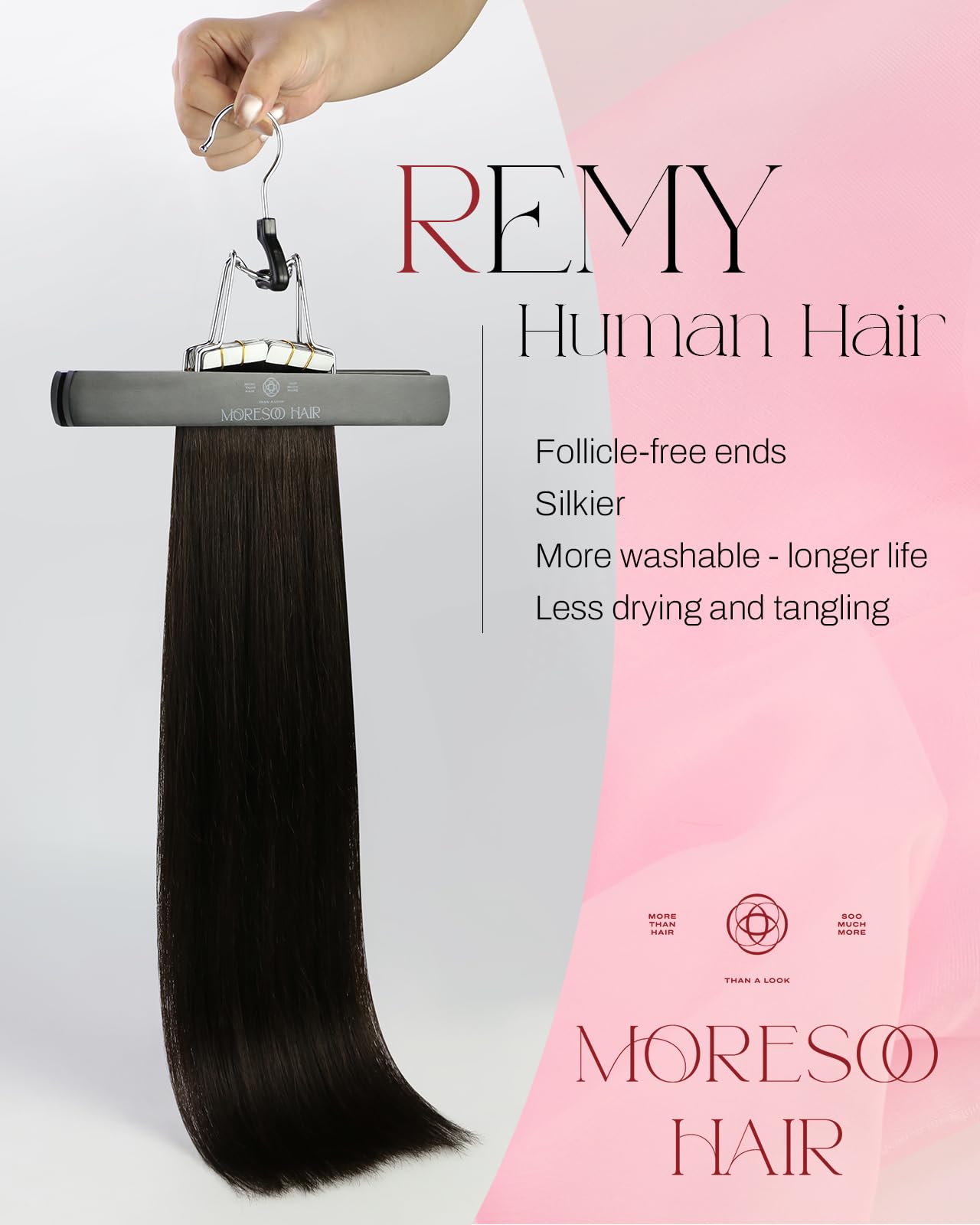 Premium 22 Inch Darkest Brown (#2) Real Human Hair Tape-In Extensions - 20pcs 50g Seamless & Glue-Free for Natural Look | Perfect for Daily Wear, Parties & Special Occasions