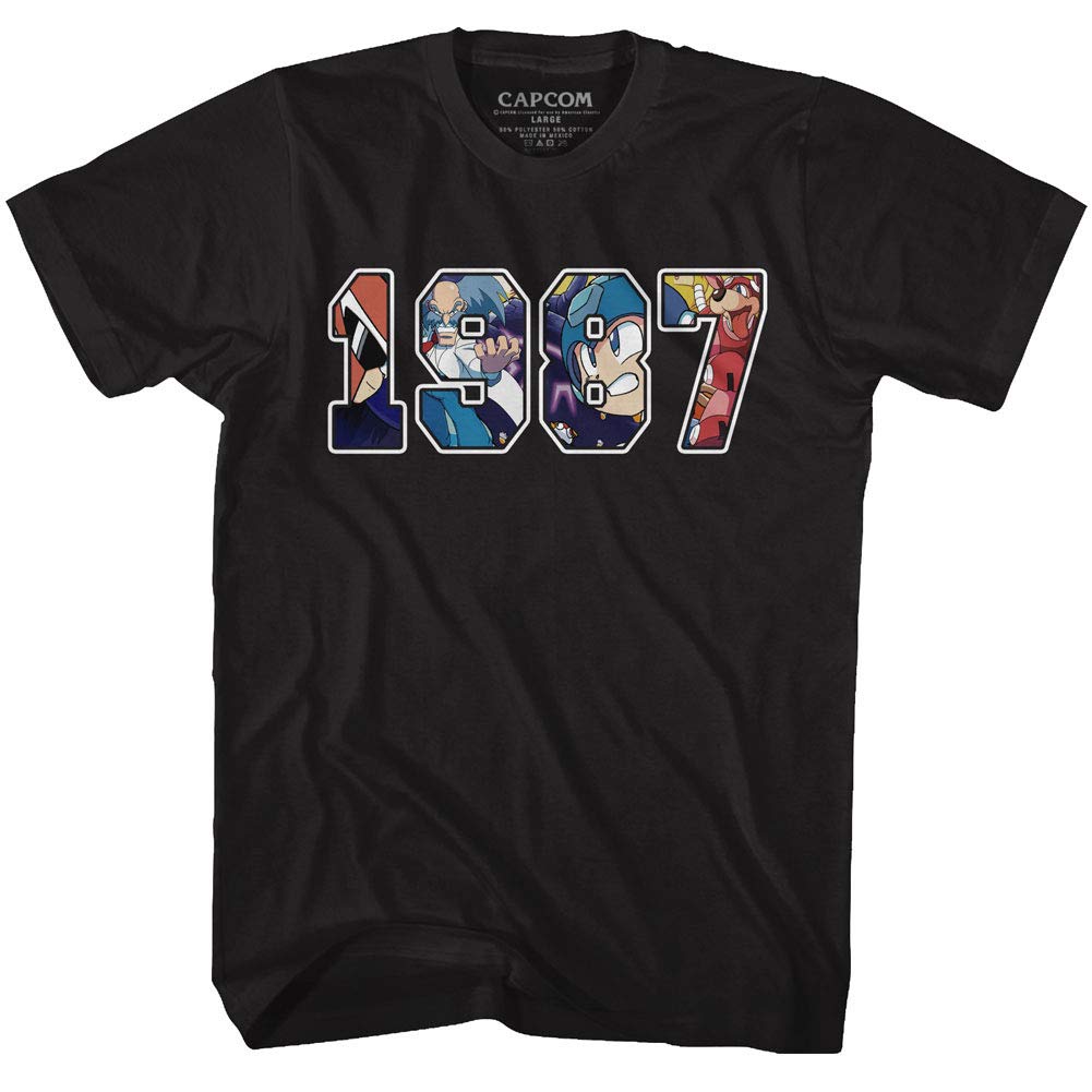 Mega Man Retro 1987 Video Game T-Shirt for Men - Classic 8-Bit Gaming Tee for Casual Wear & Cosplay