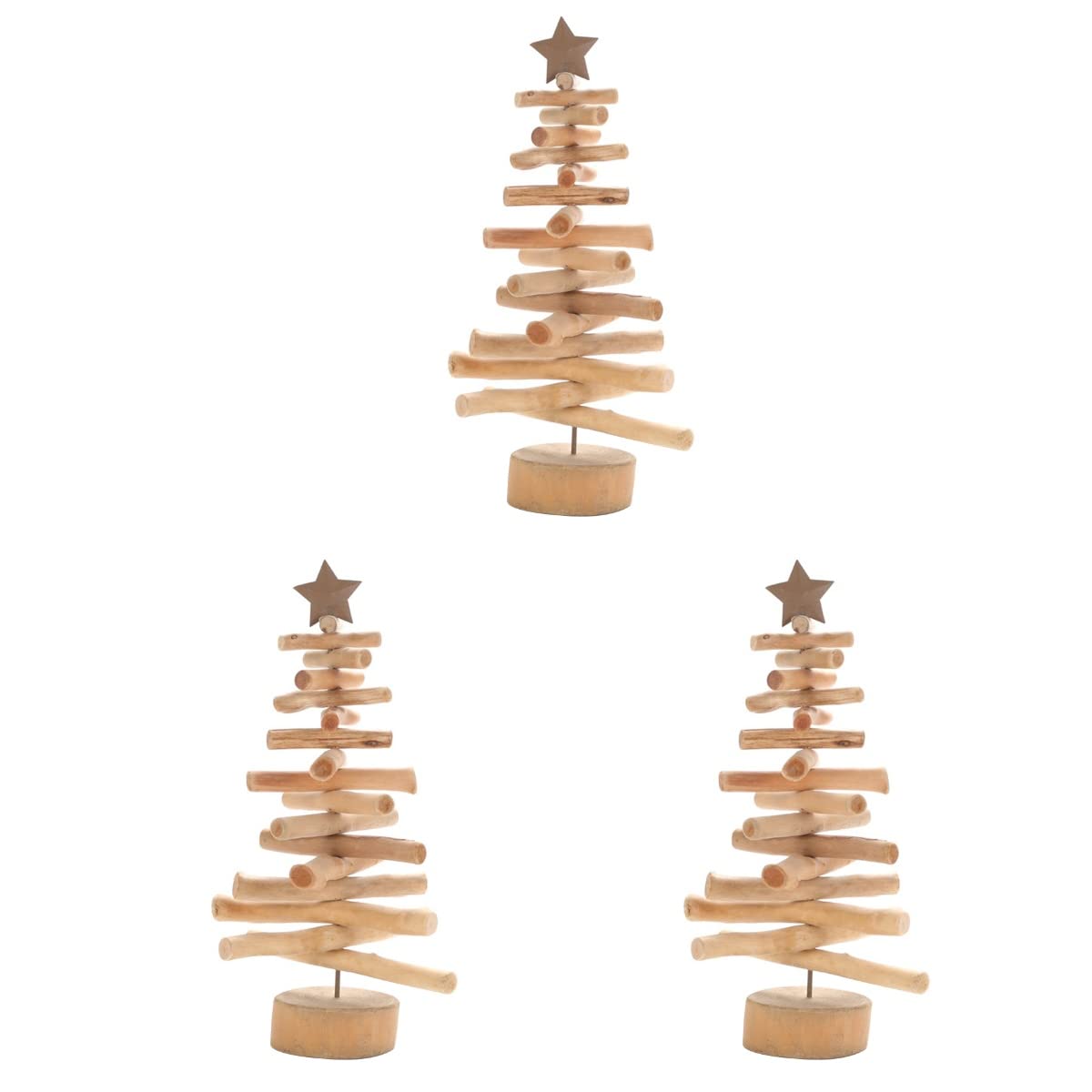 3pcs Creative Wooden Christmas Tree Ornaments - European Style Holiday Decor for Xmas Tree, Home, Living Room, Bedroom & Office - Large Size - Perfect for Holiday Parties, Gift Giving & Festive Home Decor