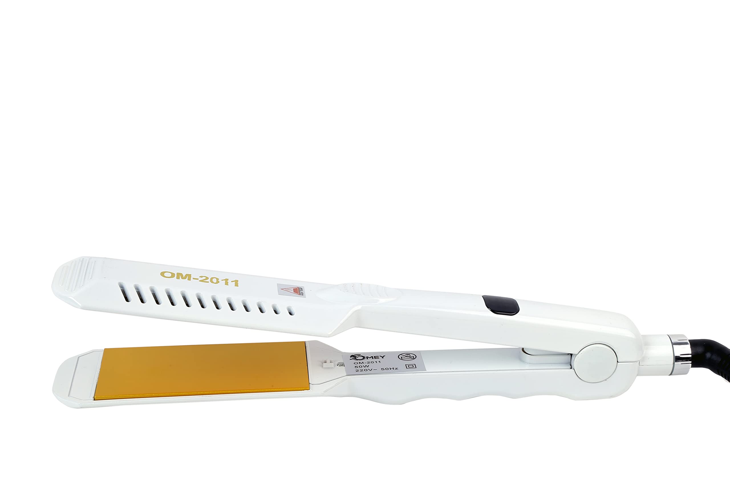 OMEY Professional Ceramic Coating Hair Straightener - 45mm Plate for Smooth & Shiny Hair - White (Ideal for Home & Salon Use, Perfect for Straightening, Styling & Frizz Control)
