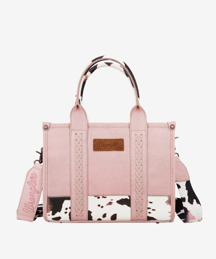 Wrangler Cow Print Crossbody Tote Bag for Women - Stylish Western Handbag for Everyday Use, Shopping & Travel