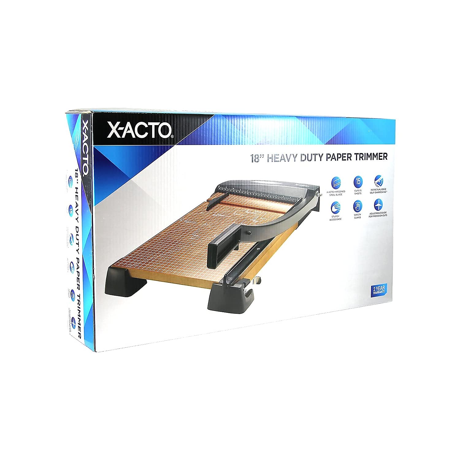 X-ACTO Heavy Duty 18 Inch Wood Base Paper Trimmer - Precision Cutting for Scrapbooking, Crafting & Office Use - Durable Guillotine Style Cutter for Cardstock, Photos & Documents