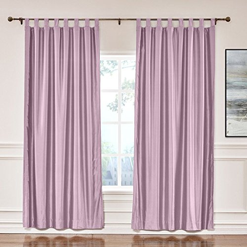 Cololeaf Extra Wide Soft Faux Dupioni Silk Curtain Panel - Tab Top Hanging Style, Energy Efficient Home Decor for Bedroom & Living Room - Smoky Plum 150