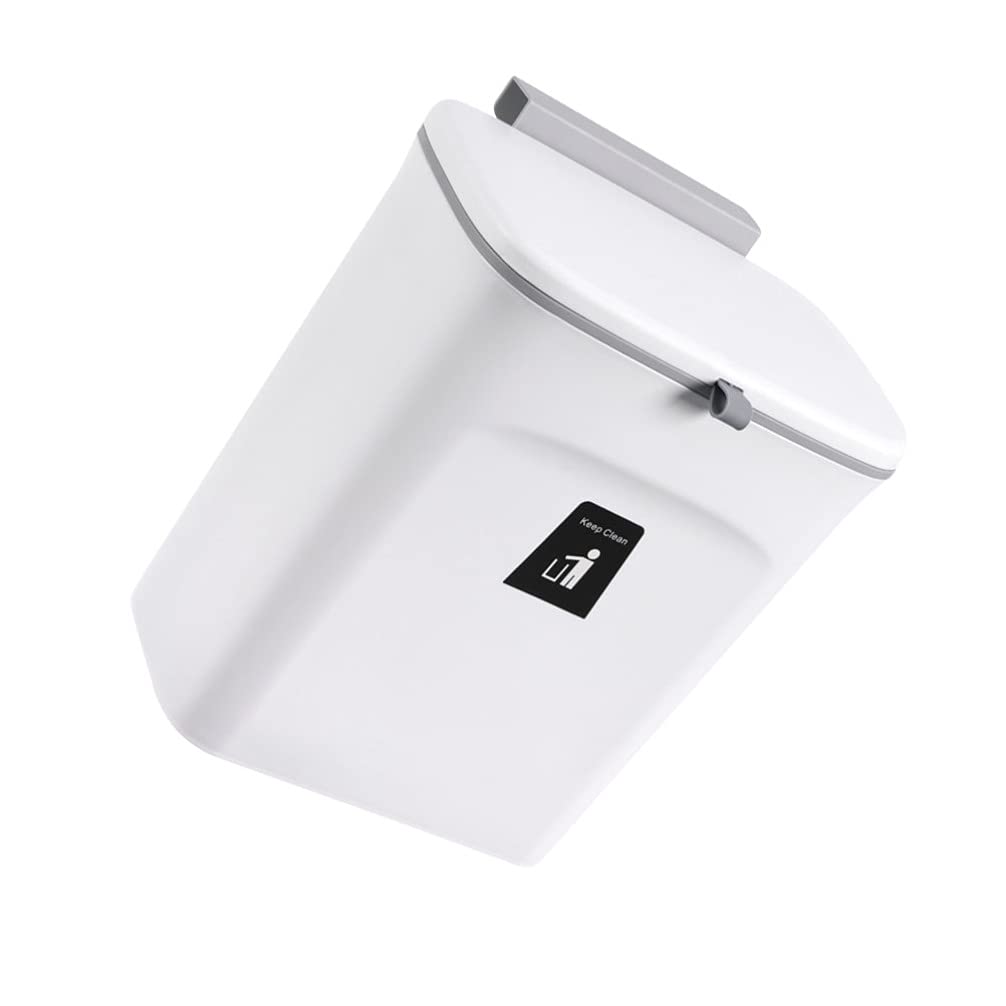 Hemobllo Wall-Mounted Kitchen Trash Can with Lid - Hanging Garbage Bin for Countertop or Under Sink - Indoor Compost Bucket for Organic Waste | Perfect for Small Kitchens, Apartments & Eco-Friendly Homes