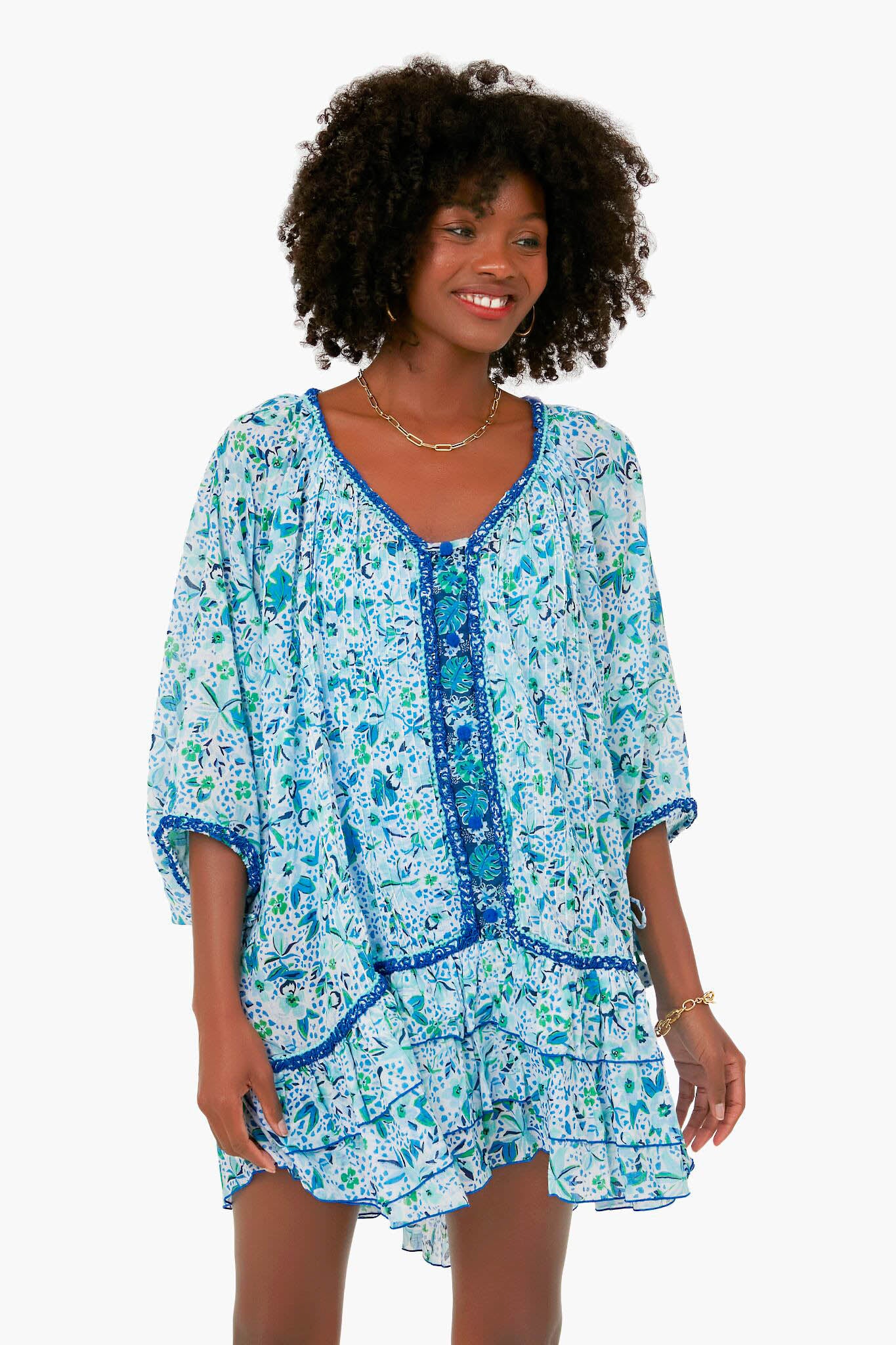 Blue Monaco Bobo Poncho - Stylish & Comfortable Women's Cape for Outdoor, Travel & Casual Wear
