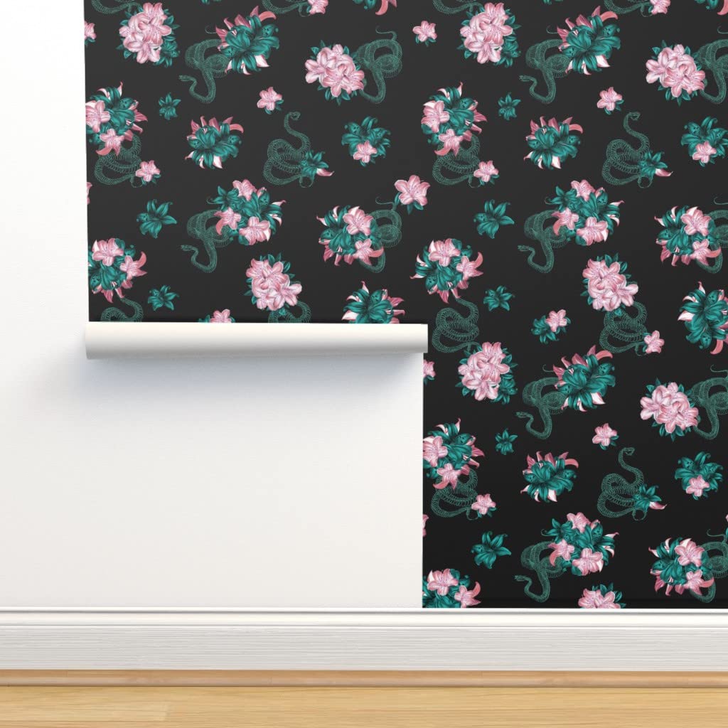 Removable Wallpaper 3ft x 2ft - Vintage Floral Victorian Skeleton Design, Peel & Stick Self-Adhesive Wallpaper for Home Decor | Perfect for Bedroom, Living Room & DIY Projects