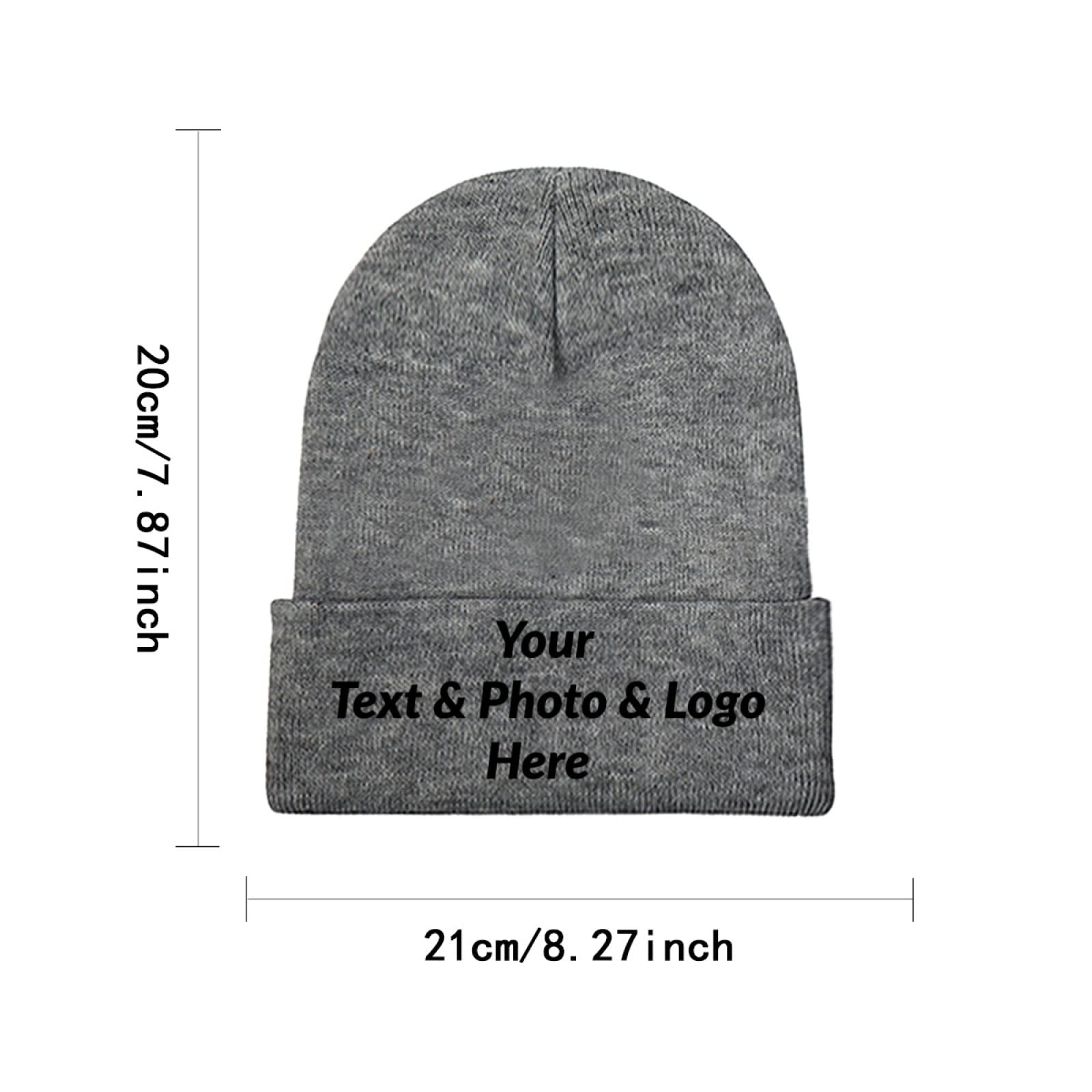 Custom Beanie Hats with Personalized Text, Photo & Logo - Design Your Own Winter Hat for Men & Women (Dark Gray) - Perfect for Gifts, Sports Teams & Brand Promotion
