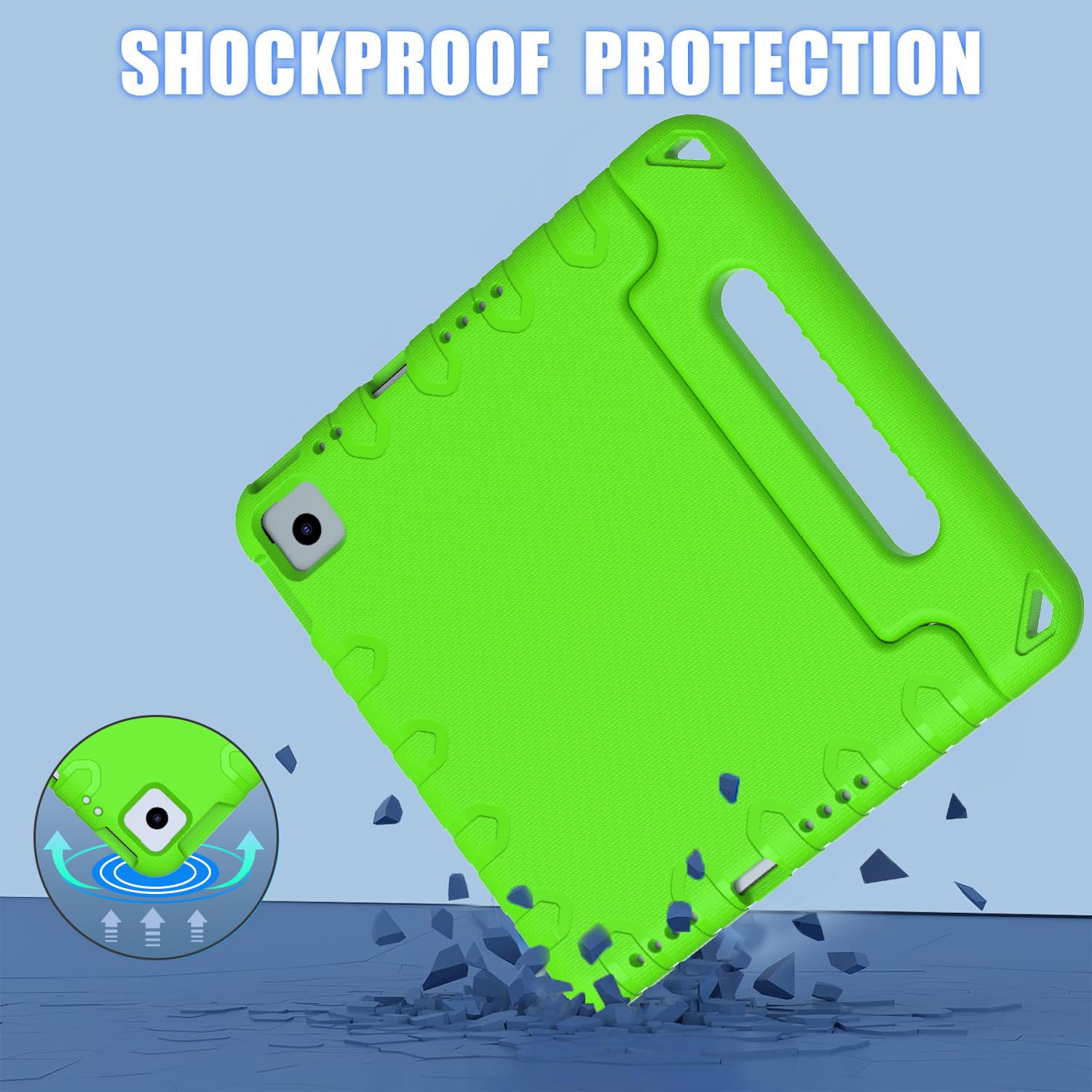 BMOUO Shockproof Kids Case for iPad Air 11-inch M3 (2025) / M2 (2024), iPad Air 5th Gen (2022) / Air 4th Gen (2020) 10.9 Inch - Convertible Handle Stand Protective Cover for Children, Green - Perfect for Home Learning, Travel & Playtime