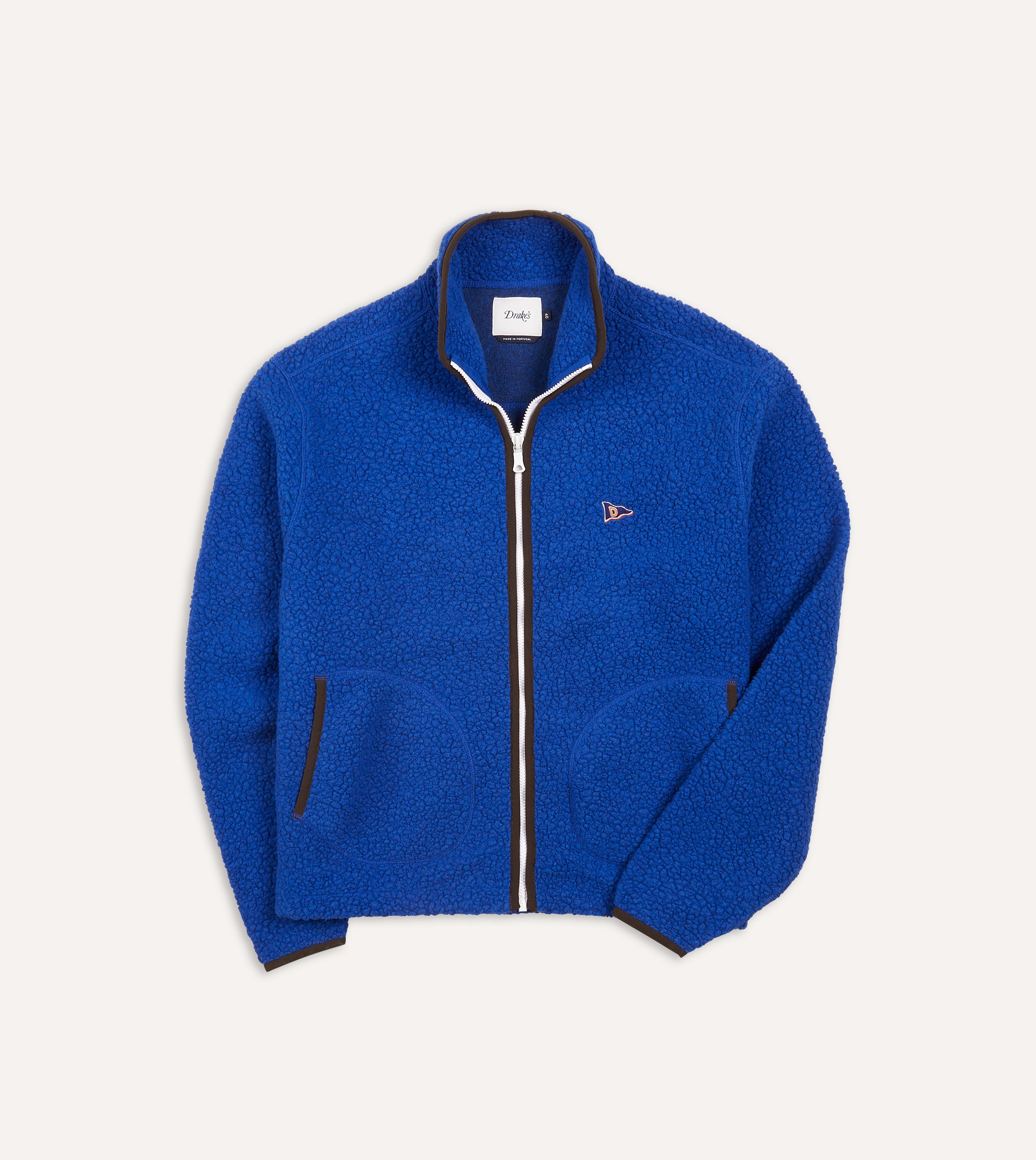 Blue Boucle Wool Zip Fleece Jacket for Women - Cozy Winter Outerwear with Pockets | Perfect for Casual Outings, Travel & Outdoor Activities