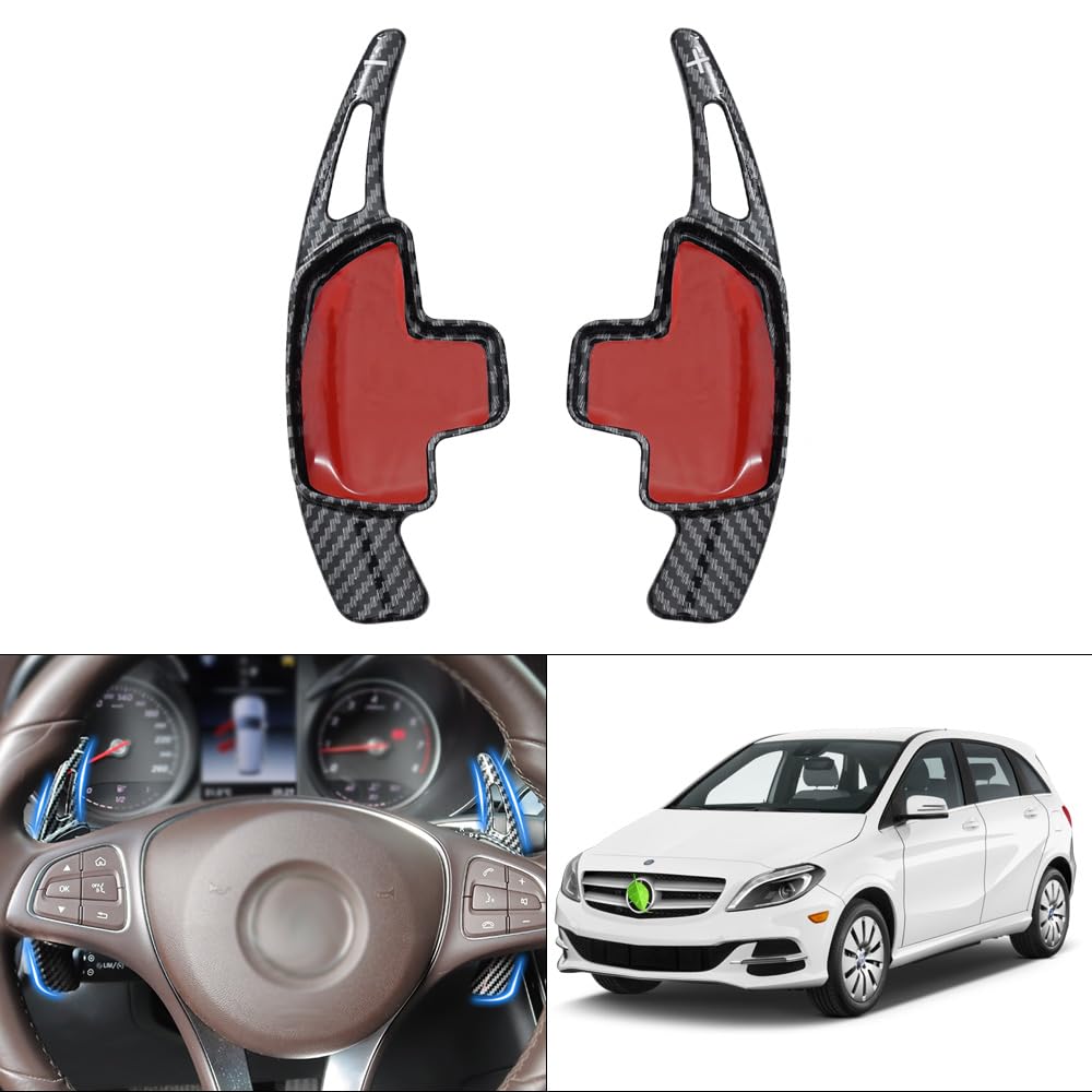 Carbon Fiber Steering Wheel Paddle Shifter Extensions for Mercedes Benz B/C/GLA/GLC/GLE/S Class - 2PCs Upgrade Accessories for Enhanced Driving Performance & Sporty Look