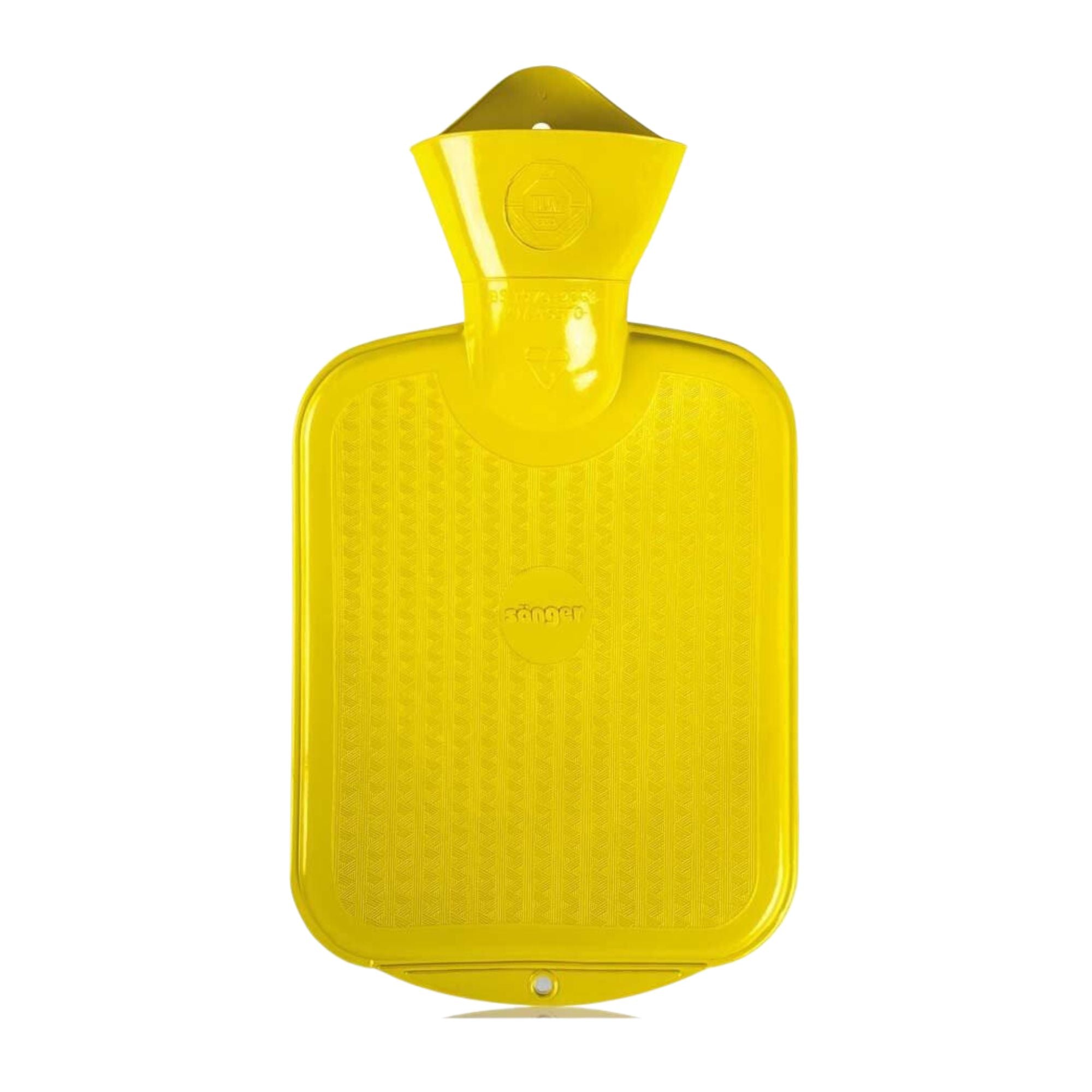 0.8L Yellow Sanger Hot Water Bottle for Pain Relief - Warm & Comfortable Heating Pad for Cramps, Back Pain & Cold Nights - BPA Free Rubber Hot Water Bag