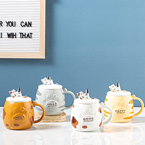 Floette Cute Cat Ceramic Coffee Mug - 12oz Novelty Cat Lover Gift for Tea & Coffee - Perfect for Home, Office & Cat Themed Parties