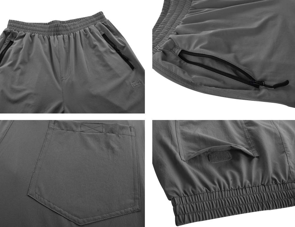 Men's Quick Dry Hiking Cargo Pants - Lightweight Outdoor Climbing Pants for Trekking & Travel (Black, 36Wx34L) - Perfect for Camping, Backpacking & Mountain Adventures