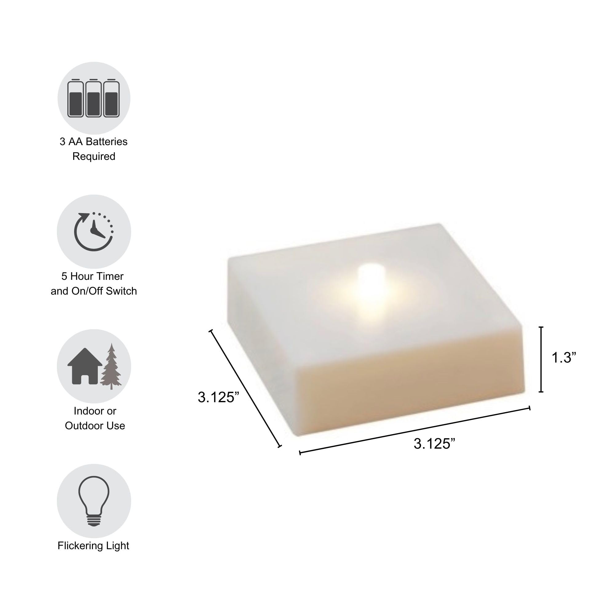 LumaBase Battery Operated LED Luminaria Kit with Timer - Set of 6 Outdoor Christmas Decorations for Holiday Tree, Pathway, and Garden Lighting