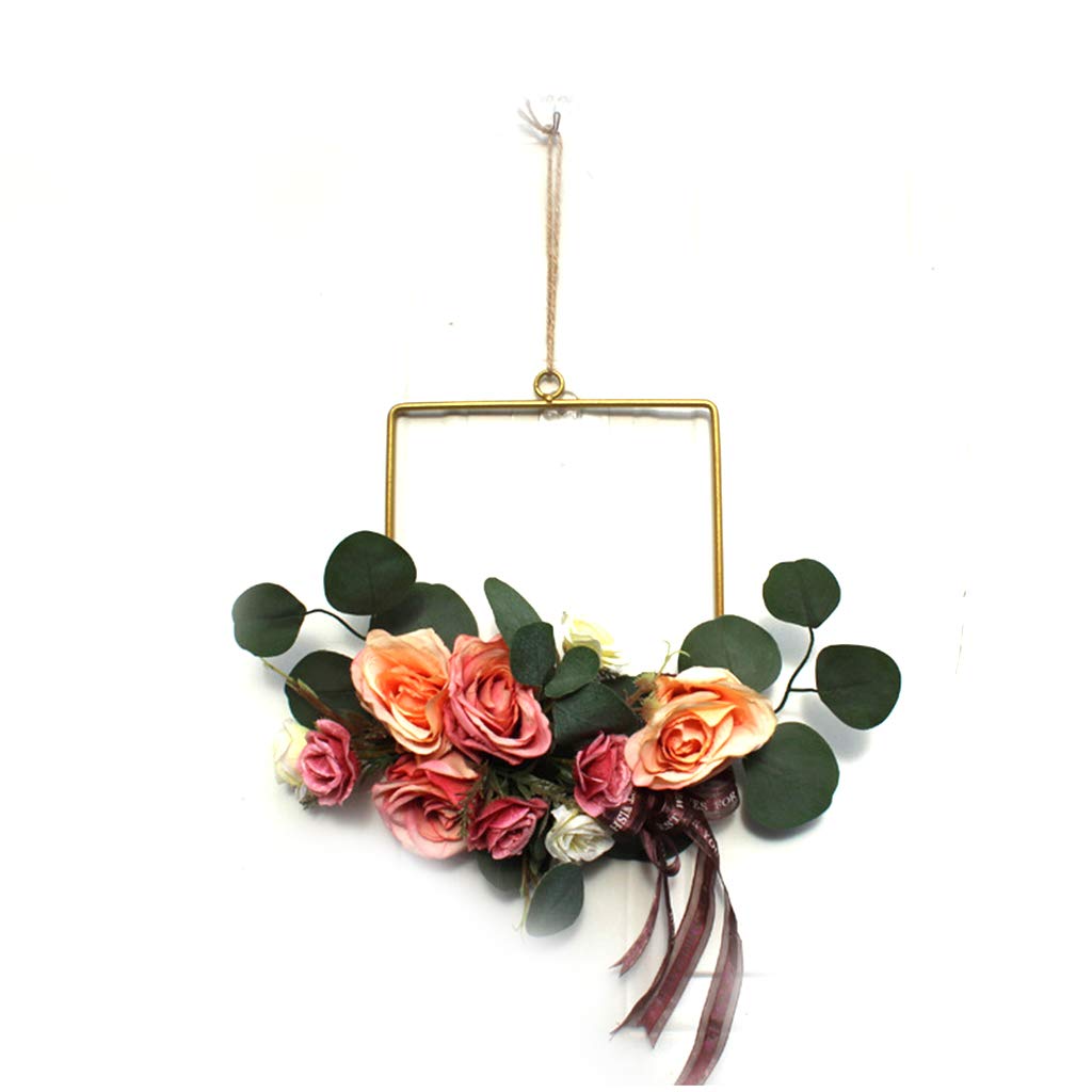 Floral Hoop Wreath - Artificial Flower Garland for Wedding & Nursery Wall Decor