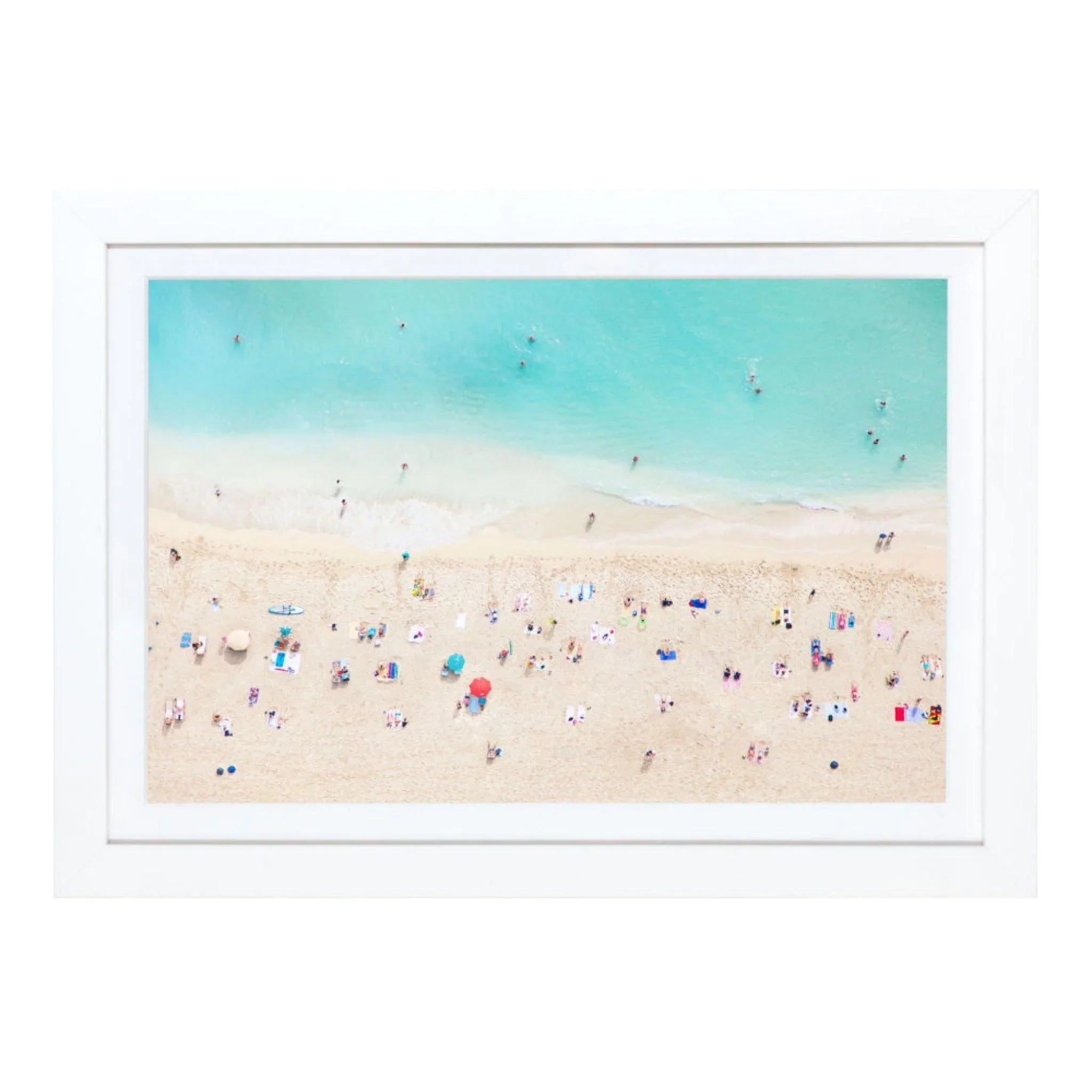 Waikiki Beach Mini Framed Print By Gray Malin - Tropical Wall Art Decor for Living Room, Bedroom & Office - Perfect Hawaiian Beach Photography Gift for Home & Vacation Inspiration