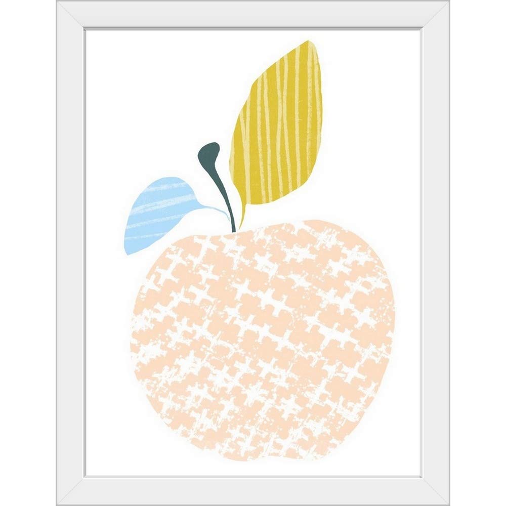 Cut Paper Fruit III White Framed Art Print - Apple Artwork for Home Decor, Kitchen Wall Art, Dining Room Decor
